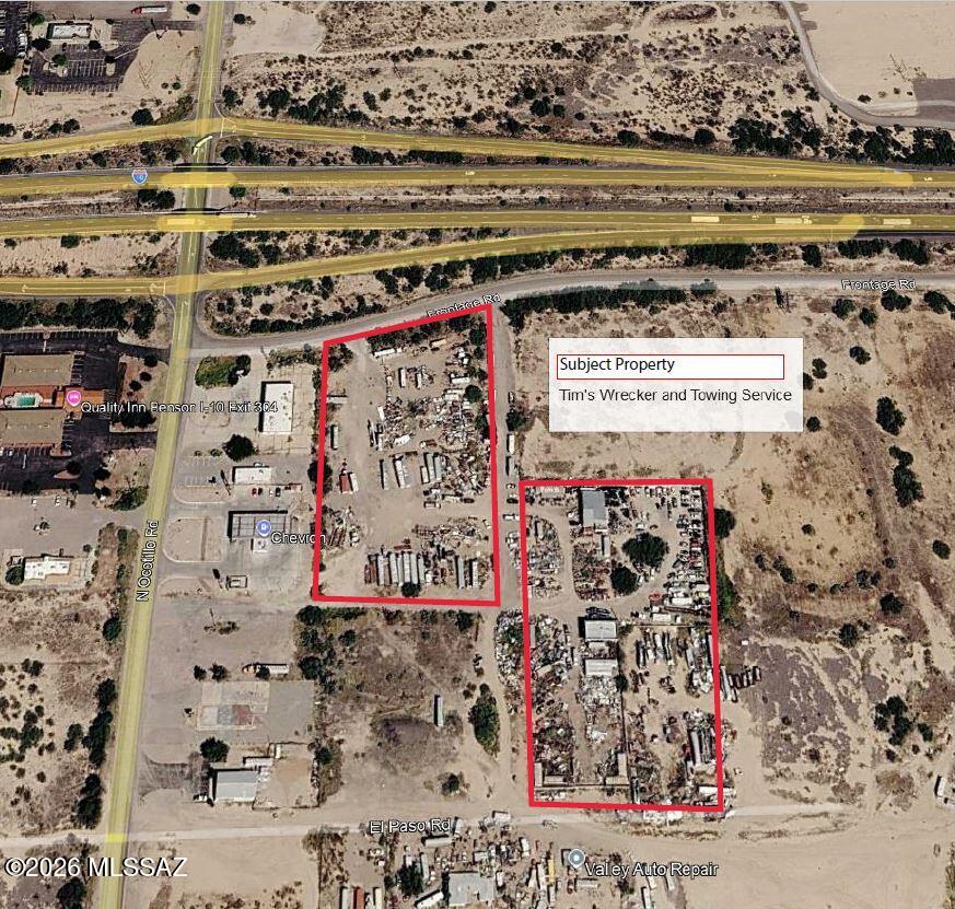 FOR SALE: Industrial Property with Business Opportunity
The property consistent of approx 8 acres of I-1 industrial zoned land and includes a towing and wrecker service business operation.
Located just off I-10 Interstate exit 304, it has utilities to property and includes all equipment, inventory and a modular office.
BENSON, ARIZONA

Water
Sewer
Electricity
Gas
Telephone 

Water Existing service - 8'' main at the property. (City of Benson) 
Sewer Existing service -12'' main at property line. (City of Benson) 
Electricity 25 KV overhead power on the east side of property line & three phase available. (Sulfur Springs Valley Electric Coop) 
Gas City of Benson - 2'' gas main to property line. 
Telephone Century Link available to property.