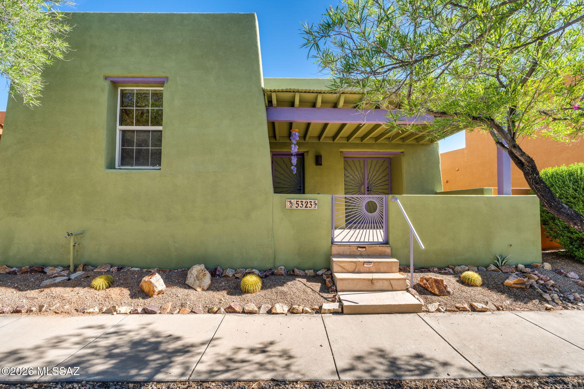 Discover easy desert living in this inviting 2-bedroom, 2-bath home with a versatile den, ideally located in the sought-after Civano community. Thoughtfully designed, the open-concept layout features soaring ceilings, abundant natural light, and a seamless flow between the living, dining, and kitchen spaces--perfect for both everyday living and entertaining. Step outside to enjoy peaceful mornings on the welcoming front porch or unwind on the private side patio framed by mature desert landscaping. Residents of Civano enjoy access to resort-style amenities, including pools, parks, tennis and pickleball courts, scenic walking paths, and a vibrant community garden--offering a lifestyle as appealing as the home itself. Brand new water heater installed April 2026!