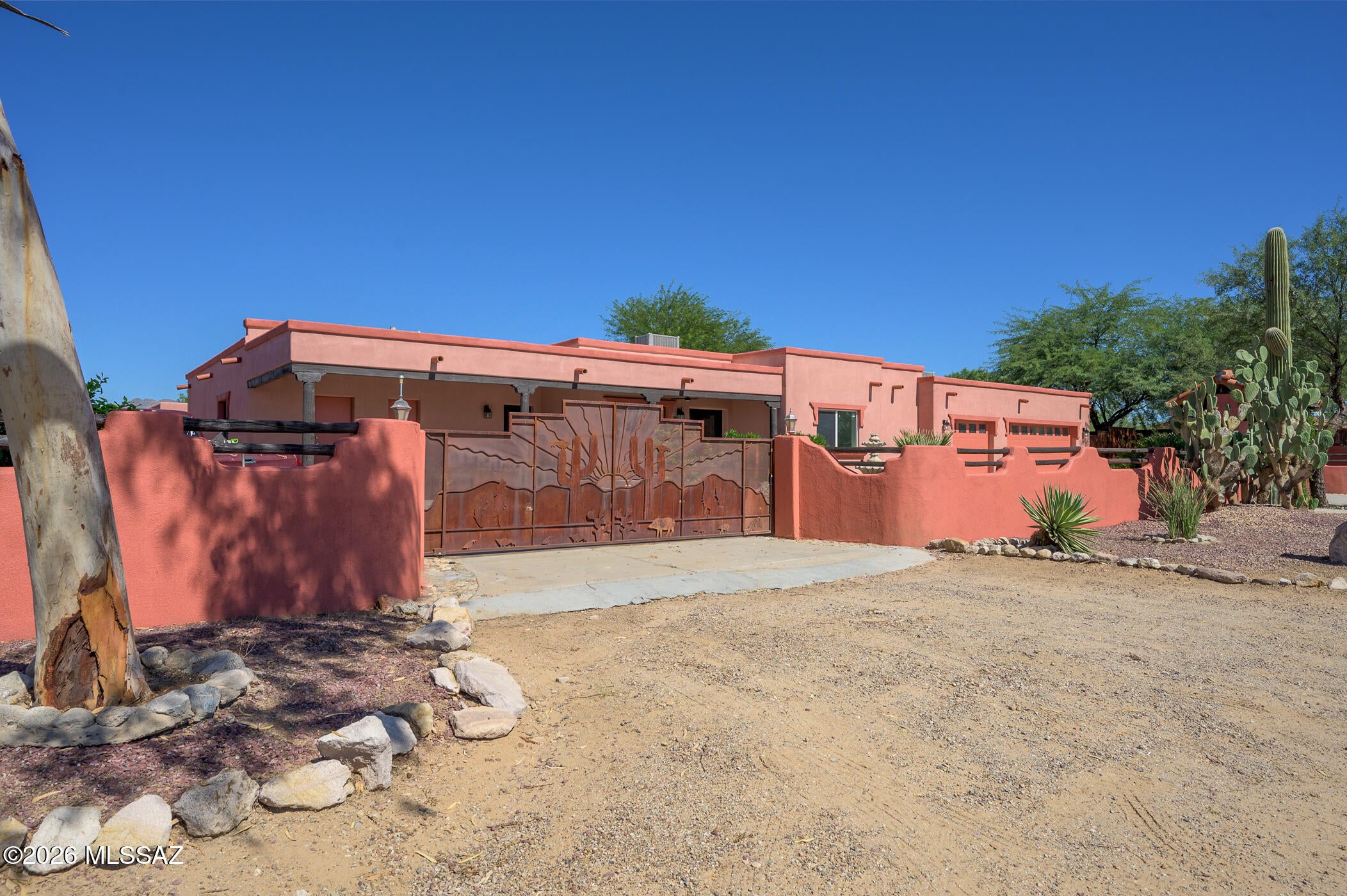 Welcome to this beautiful 4-bedroom, 2.5-bath home in the desirable Millstone Manor community on Tucson's growing southwest side! Situated on a spacious 1/3-acre lot, this home offers plenty of room to relax, entertain, and enjoy Arizona living. Step inside to discover freshly painted interiors, tile flooring throughout, and a generously sized kitchen with ample space for cooking and gathering. An additional exterior room offers a versatile space, perfect for a home office, hobby room, or private retreat. The backyard is your own personal oasis, featuring a sparkling swimming pool ideal for cooling off on warm Tucson days or entertaining family and friends. A spacious 3-car garage provides plenty of room for vehicles, storage, and more. With its generous lot size, flexible living spaces, a and convenient southwest Tucson location, this home offers a wonderful combination of comfort, space, and functionality. Don't miss your opportunity to make it yours!