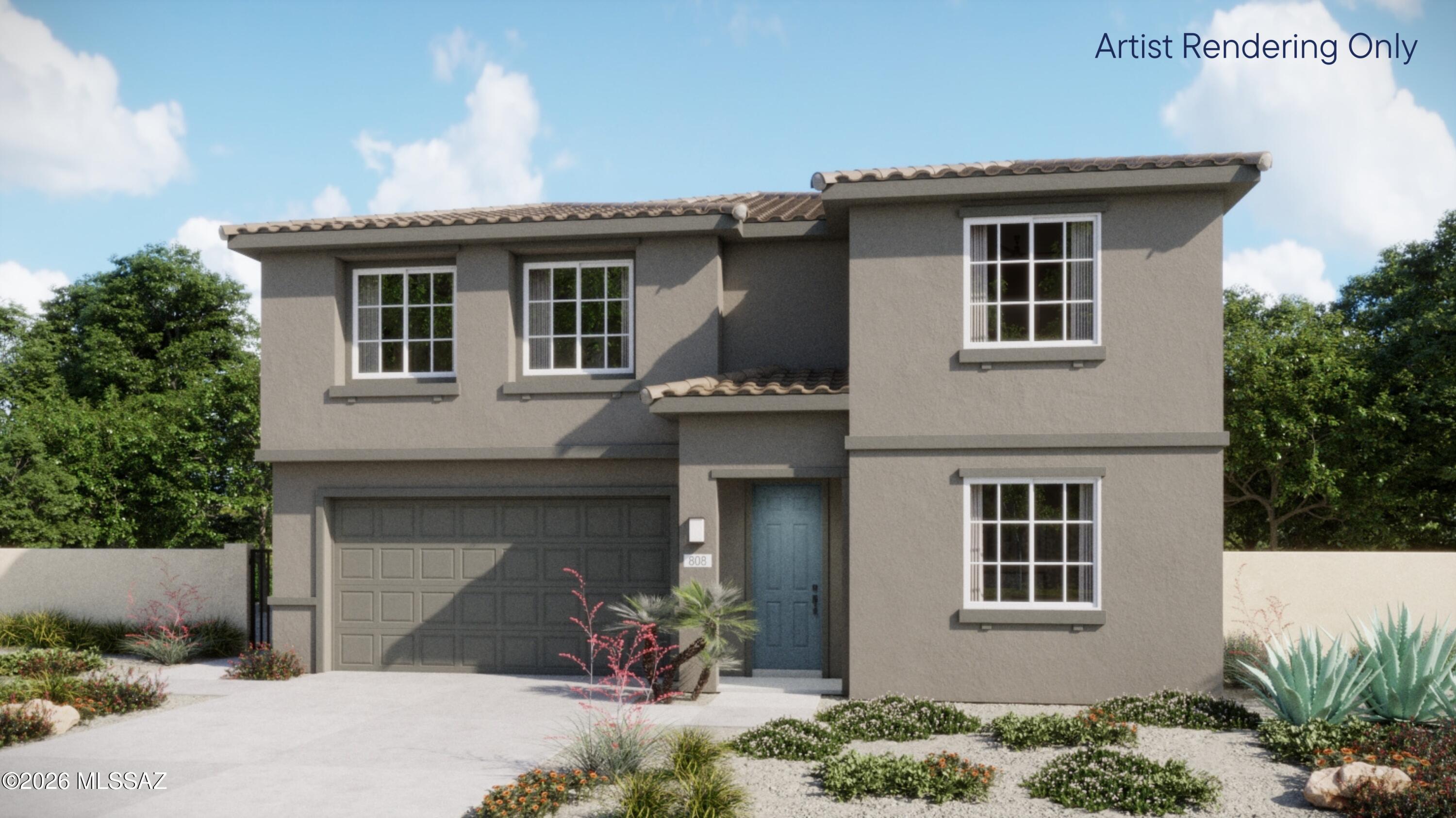 This new two-story home offers modern features perfect for any lifestyle. On the first level, an inviting open floorplan combines the kitchen, living and dining areas for seamless everyday transitions and multitasking. Upon entry is a convenient bedroom, steps from a full bathroom. A loft on the second floor provides additional space to relax and entertain, near three additional secondary bedrooms. A luxurious owner's suite offers a tranquil retreat at the back of the home with a spa-inspired bathroom and walk-in closet.. Our homes come with the Rinnai Tankless Water Heaters, Smart Thermostats, Post-Tension Foundation, Radiant barrier roof decking, 2'' Faux Wood Blinds and more!