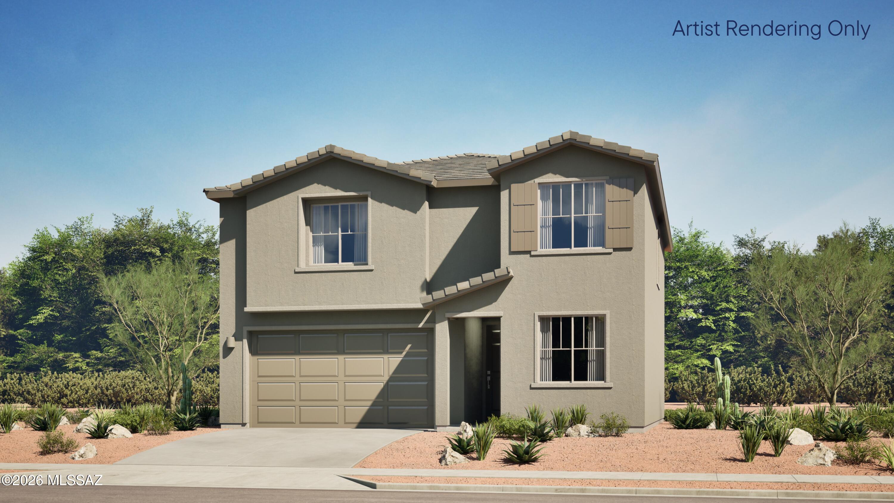 Upon entry, this new two-story home features a bedroom suite steps from a full bathroom, offering a flexible and secluded space. An open plan at the back of the home encourages simple transitions between a modern kitchen, an elegant dining room and comfortable living room. On the second floor, a versatile loft offers a convenient shared living area near two additional bedrooms and a generous owner's suite, complete with a full bathroom and walk-in closet. This home includes GE® stainless steal appliances, Rinnai Tankless Water Heater, prep for reverse osmosis, Quartz Countertops, 2'' faux wood blinds, LED lighting and so much more! As an added bonus, this home includes a washer and dryer - move-in ready and waiting for you!