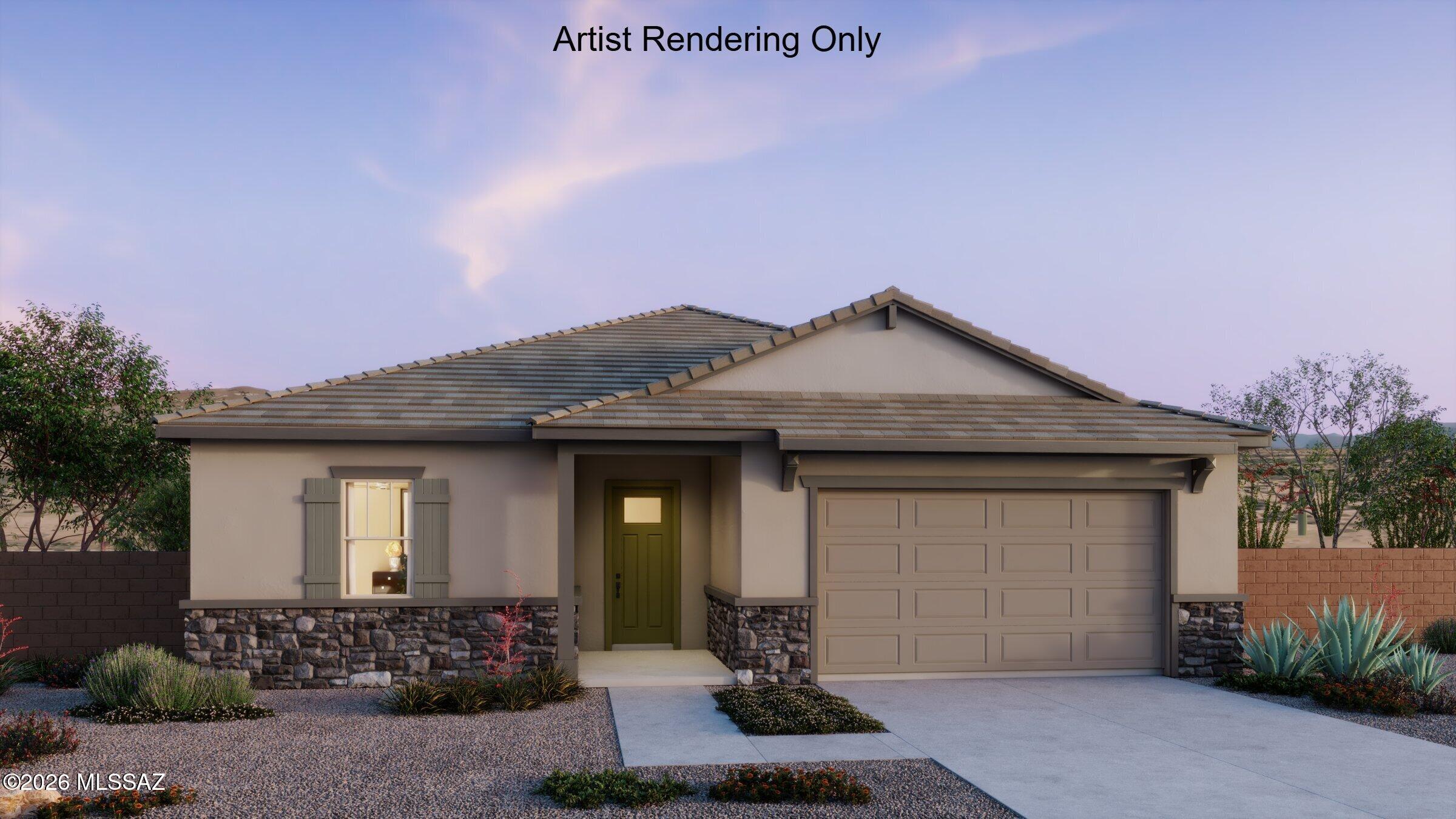 Oxford plan with Ranch elevation. This thoughtfully designed layout includes an open Greatroom area with spacious kitchen & dining area. Convenient Stop-n-Drop area just in from the 4-car tandem garage for organization & a place to charge your devices. The Owner's suite is a retreat with a huge walk-in closet, a beautifully tiled walk-in shower, and dual vanities & linen closet. The modern Gourmet kitchen is equipped with a gas cooktop, refrigerator, center island and a walk-in corner pantry for all your culinary needs. Enclosed study provides extra room for studying, hobbies and more. Laundry room is complete with Washer/Dryer. Includes 2'' faux wood blinds.