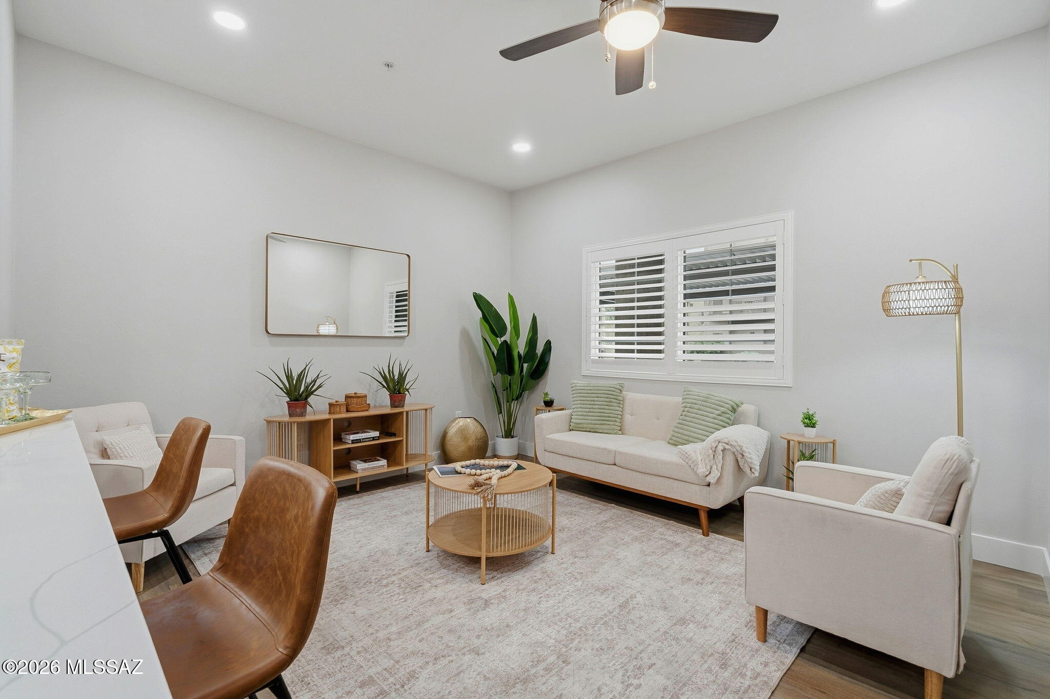 New construction - 1 BR + Den floorplan starting at $250,000. This ground floor 850 sqft home features a large primary bedroom and a separate flex room for a home office or extra living space, all in an easy living, single level layout. Located in the gated Placita Escondida community at River Road and Campbell Avenue with direct access to the Rillito River Trail and the Tucson Loop. Walk out your door to dining, shopping, and the weekend farmers market at the adjacent St. Philip's Plaza. FHA and VA approved for easy financing. Call to find out about our full list of available homes.
