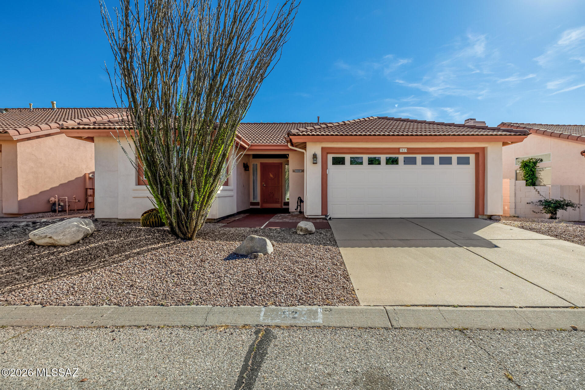 Discover comfort, style, and effortless living in this beautifully updated 3-bedroom, 2-bath residence located in the highly sought-after North Ranch community. Offering 1,367 sq ft of thoughtfully designed living space, this move-in ready home blends timeless charm with modern upgrades.
The light-filled kitchen serves as the heart of the home and features elegant quartz countertops, gray cabinetry, plantation shutters, a farmhouse sink, newer appliances, and a welcoming breakfast bar--perfect for casual dining or entertaining guests.
Warm and inviting interiors showcase classic Saltillo tile throughout the main living areas, complemented by laminate flooring in all bedrooms for both beauty and durability. The spacious primary suite provides a private retreat with dual sinks, custom tile countertops, and a beautifully tiled walk-in shower with grab bars for added comfort.
A versatile third bedroom includes a custom built-in wall unit with a Murphy bed and desk, offering the ideal space for guests, a home office, or multi-purpose living.
Step outside to your private backyard oasis featuring a generous covered patio, block pavers, and low-maintenance synthetic turf--creating a perfect setting for relaxing evenings or outdoor gatherings.
Residents of North Ranch enjoy access to exceptional community amenities including scenic walking paths, two sparkling pools, a clubhouse, basketball and tennis courts, and more--offering a vibrant lifestyle in a welcoming neighborhood.