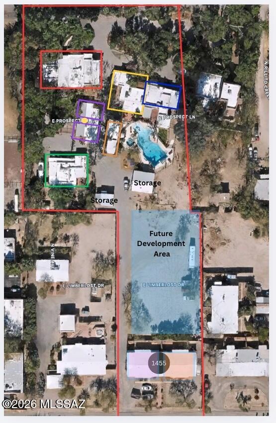 An extraordinary opportunity to own one of Tucson's most distinctive historic income-producing compounds, generating approximately **$246,000 in annual rental income** with significant additional upside. Behind gated entrances from both Prospect Lane and Limberlost, this unique property features **9 separate residences**, a resort-style pool, mature landscaping, fruit orchards, gardens and approximately **½ acre of undeveloped land with the potential to add up to 12 additional units**. The property offers a diversified income stream through a mix of long-term rentals, short-term rentals and owner-occupied space, while providing exceptional flexibility for a future owner Continue the current income strategy, expand the existing residential footprint, create a multi-generational family compound, corporate or executive housing destination, boutique retreat, or explore other potential uses.
Unlike a typical multi-unit investment, this is an irreplaceable historic compound where each residence has its own character and identity. Extensive improvements have modernized the property while preserving its historic charm, including central A/C throughout, renovated bathrooms, restored fireplaces, updated roofs, plumbing, electrical, windows and appliances, plus upgraded gates, fencing, parking and the addition of a resort-style pool.

With approximately $250,000 in current annualized income, 9 residences, potential for 12 additional units, and a rare combination of historic character, privacy and flexibility**, this is far more than an income property--it is a one-of-a-kind compound with immediate cash flow and exceptional future potential.