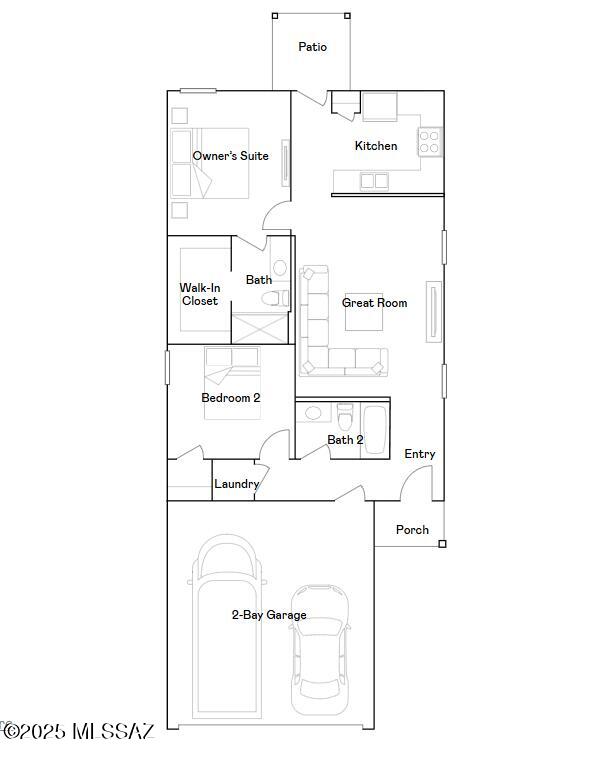 start enjoying this beautifully finished 2-bedroom, 2-bath home! The open, easy-care interior features quartz countertops, tile throughout the main living areas and cozy carpet in the bedrooms. All kitchen appliances plus the washer and dryer are included, along with blinds on all windows. Energy-efficient spray foam insulation in the attic helps keep the home comfortable year-round.