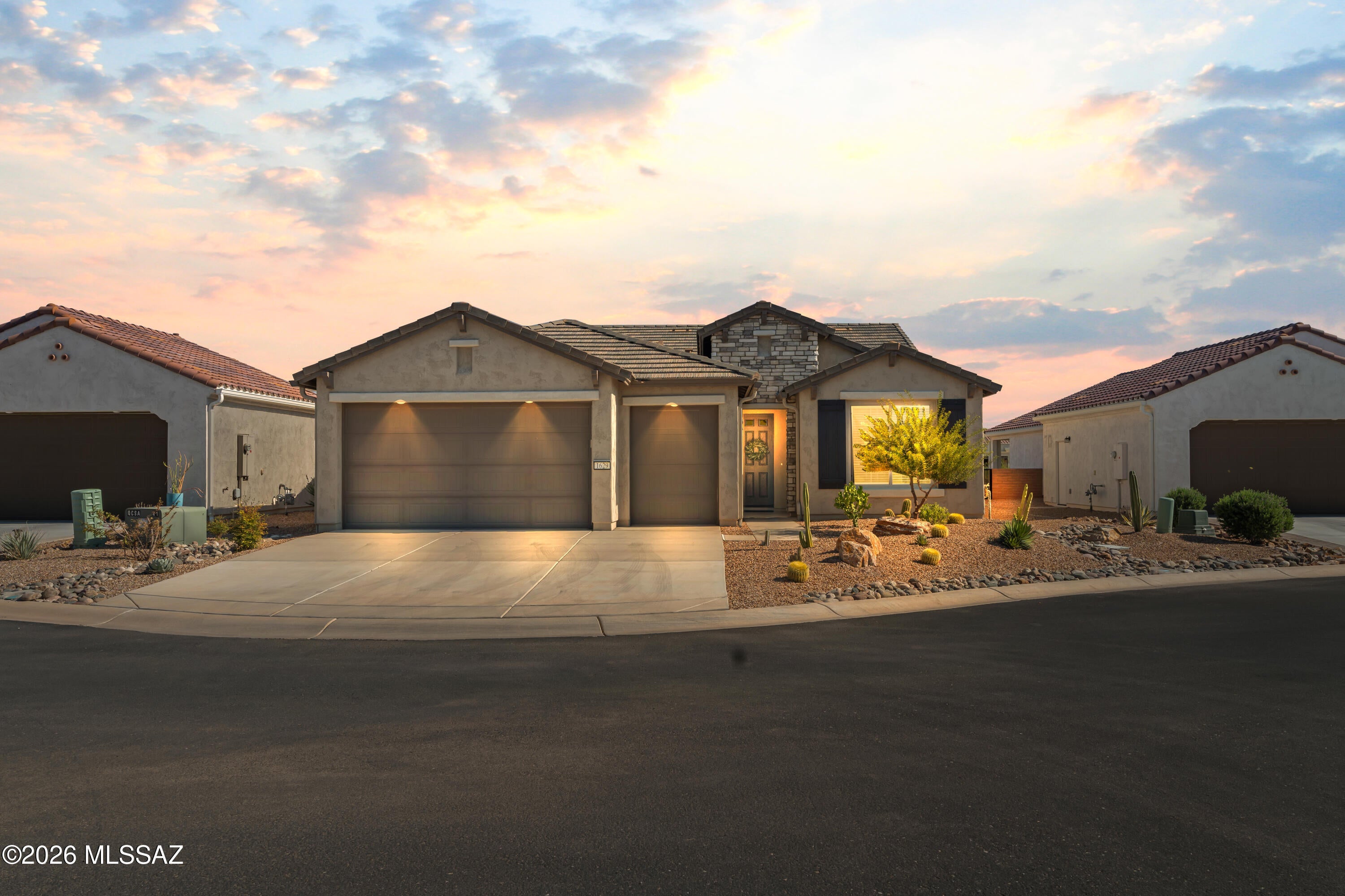 Enjoy resort-style living in Quail Creek, a premier gated 55+ community in Green Valley! This popular Agave floor plan offers a thoughtfully designed layout with 2 bedrooms, 2.5 baths, and a versatile den ideal for a home office, hobby room, or additional living space. The kitchen features elegant quartz countertops and opens to the inviting living area, creating a comfortable space for everyday living and entertaining. Enjoy the added privacy of no immediate rear neighbors. Life at Quail Creek extends well beyond your front door, with an exceptional array of amenities and activities to enjoy. Golf enthusiasts can take advantage of 27 holes of championship golf, while the pickleball complex, tennis and bocce courts, fitness facilities, and indoor and outdoor pools offer plenty of ways to stay active. The Canyon Club features resort-style recreation, gathering spaces, and a bistro, while the Madera Clubhouse, Anza Athletic Club, and creative arts and technology facilities provide even more opportunities to explore hobbies and connect with neighbors. With more than 100 clubs, classes, and activities, there is always something to discover. Enjoy the lifestyle you deserve in this vibrant Southern Arizona community!