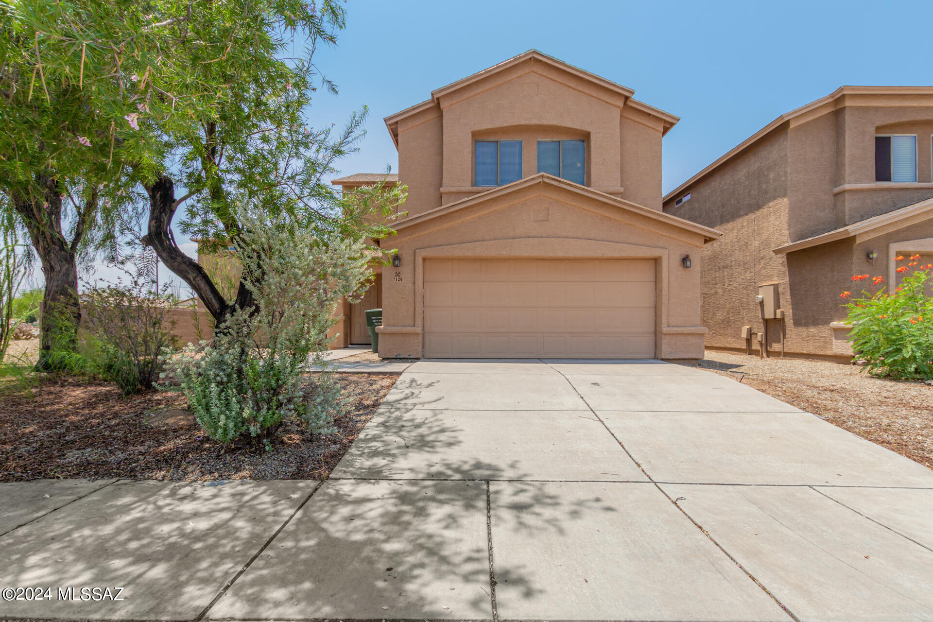 Your home sweet home! Introducing this charming two-story residence in Corazon Del Pueblo! Recently renovated interior showcases wood-look & tile flooring,  soft palette, ceiling fans, fresh paint, and window blinds. Inviting living & dining room bathed in natural light sets the tone for a delightful living experience. The kitchen features plenty of white cabinets, recessed lighting, built-in appliances, and a two-tier breakfast bar ideal for a quick midnight snack. Large primary bedroom boasts vaulted ceilings that add to the airy feel, a walk-in closet, and a private bathroom with a step-in glass shower. Enjoy relaxing evenings under the cozy patio in the backyard while sipping your favorite cool drink. Seize the opportunity to live in this turn-key abode!