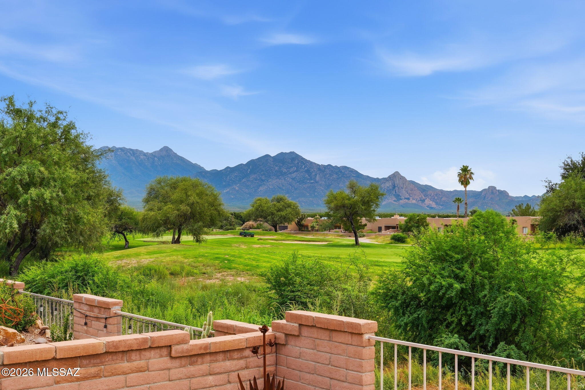 Welcome to 745 W Waterview Drive, a beautiful home set within a desirable gated Green Valley community, where sweeping Santa Rita Mountain views and a golf course backdrop create an exceptional desert setting. Designed for easy living, this home features low-maintenance landscaping in both the front and back, allowing you to spend more time enjoying everything the Green Valley lifestyle has to offer.

Inside, fresh interior paint creates a bright, clean feel throughout. Ceramic tile extends through the main living spaces, while brand-new carpet adds warmth and comfort to the bedrooms. The kitchen and dining areas offer plenty of flexibility with a breakfast nook, dedicated dining area, and breakfast bar--perfect for everything from casual mornings to entertaining guests. The spacious laundry room provides valuable additional square footage and can easily serve multiple purposes, whether you need extra storage, a small office nook, craft space, or hobby area.

Step outside to the covered back patio and extended paver patio, where the setting truly shines. With the golf course just beyond the backyard and the Santa Rita Mountains framing the horizon, this inviting outdoor space is ideal for relaxing, entertaining, birdwatching, or simply taking in Arizona's spectacular sunsets.

As a member of Green Valley Recreation, you'll also have access to an incredible variety of recreational and social opportunities throughout the community, including fitness facilities, swimming pools, clubs, classes, arts and crafts, sports, and countless ways to stay active and connected. Whether your perfect day includes golf, pickleball, swimming, exploring nearby trails, meeting friends for an activity, or unwinding on your patio while watching the sun set over the mountains, this home offers a wonderful opportunity to embrace the relaxed, active Green Valley lifestyle.