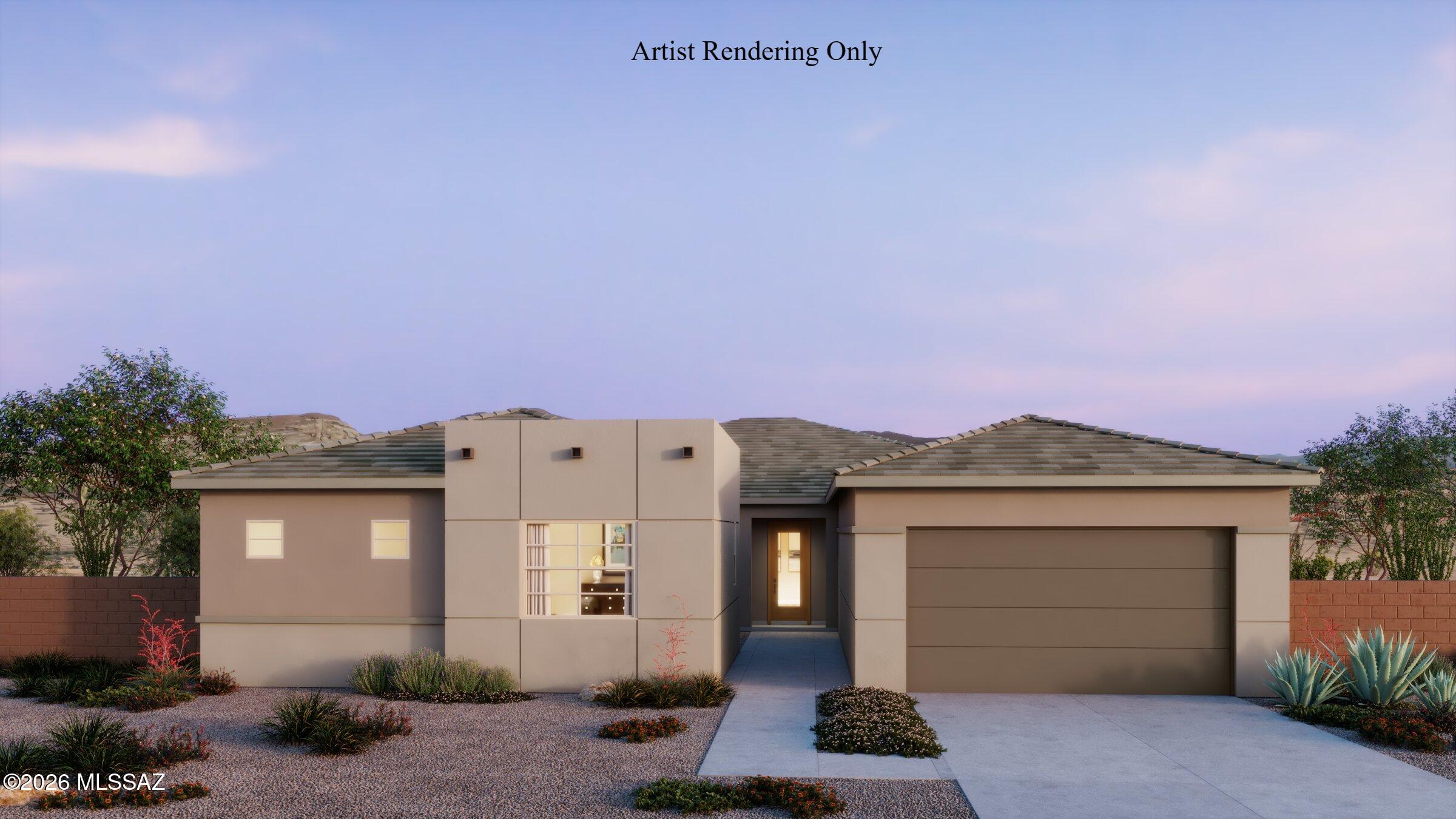 Popular Mint plan with Desert Modern elevation. This home showcases 3 bedrooms, 3.5 baths and a Multi-gen suite. A Study and 2 Flex rooms accomodate everyone's private time. Upgraded Gourmet kitchen is a true masterpiece, featuring a gas cooktop, t-shaped center island & walk-in pantry. Owner's suite has window view to the backyard, huge walk-in closet. 3-car tandem garage provides plenty of space for storage & vehicles. Upgrades include; 12' center sliding glass door, coffered ceiling at foyer, garage service door, framless medicine cabinets at Bath 2 & 3.