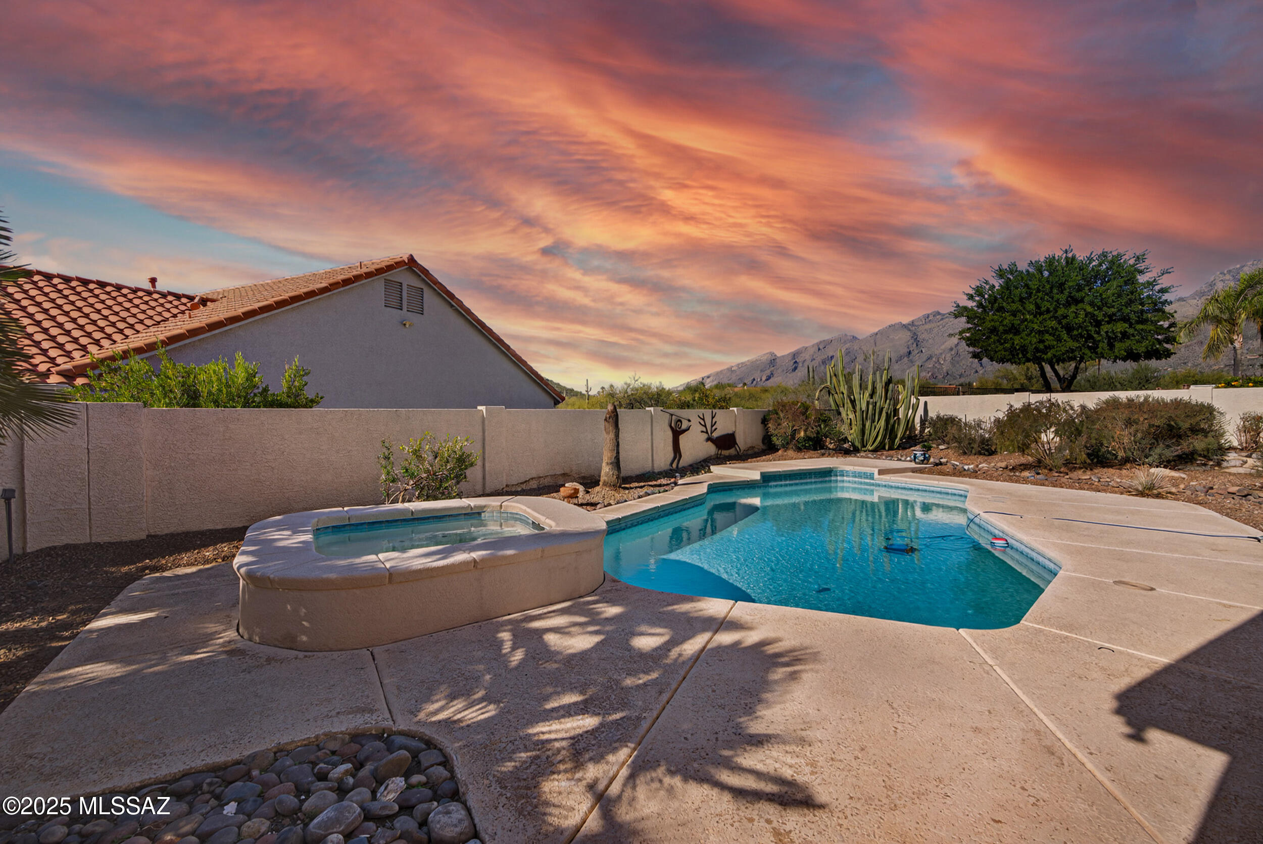Nestled in the highly sought-after Villages of Ventana in the Catalina Foothills, this beautifully updated 4-bedroom, 3-bath residence captures breathtaking mountain views and unforgettable Arizona sunsets. A desirable split floor plan offers both privacy and functionality, perfect for everyday living and entertaining.
The home features a newer roof with warranty, fresh interior paint throughout, a fully remodeled primary bathroom, shutters throughout, and brand-new carpet in all bedrooms. Multiple living spaces include a formal living room, formal dining room, a spacious great room, and an eat-in kitchen. Providing flexibility for gatherings large and small.
Step outside to your private backyard oasis complete with a pool and spa, ideal for relaxing while taking in the surrounding mountain scenery. Situated on a premium corner lot, the property also offers a 3-car garage and excellent curb appeal.
Located just minutes from premier shopping, dining, hiking trails, gyms and entertainment, this home delivers the best of Foothills living with comfort, views, and convenience all in one exceptional package. You'll want to see this home! 

Large corner lot with space for large truck, RV, etc.