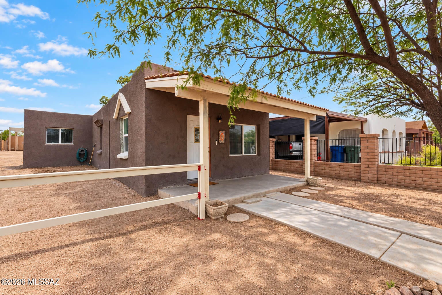 Updated home with no HOA at a price point that makes ownership achievable. A fresh neutral exterior and covered front porch set a clean first impression, while tile flooring runs throughout for easy care and a cohesive look.

The upgraded kitchen offers generous oak cabinetry, ample counter space, a gas range, and a stainless refrigerator, with an open flow into the dining and living areas. The fully remodeled bathroom stands out with a modern marble-look surround, a new soaking tub, and updated fixtures. The spacious primary bedroom features dual closets and a ceiling fan, and the secondary bedrooms offer flexible space for guests, an office, or hobbies. Larger privacy lot for entertainment and toys. Large shed for tools and storage.