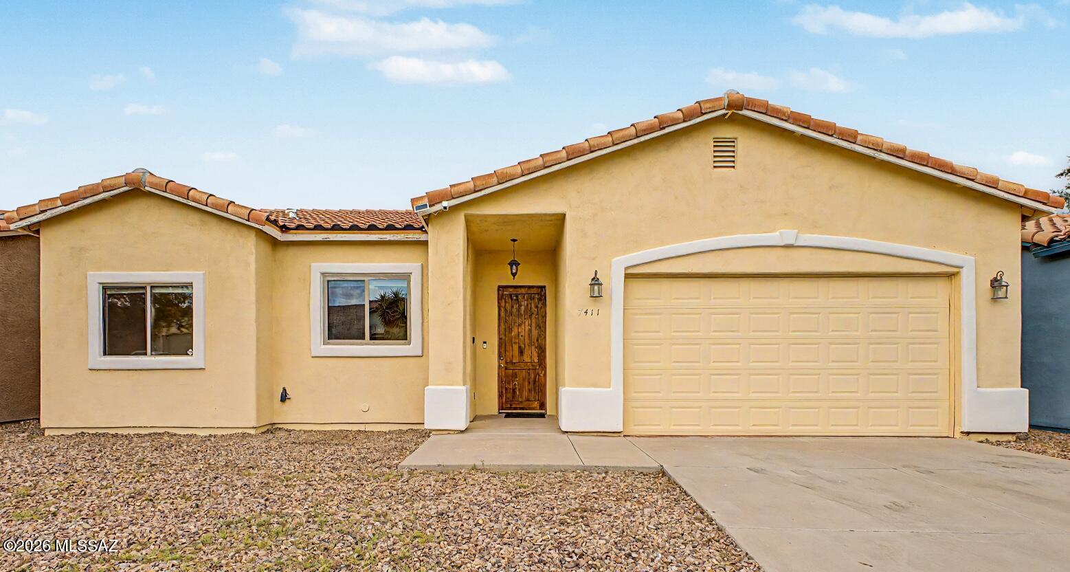 Quiet cul-de-sac. Real quality. Ready for you.

Built in 2004, this 3-bedroom, 2-bath, 1,353 sq ft home sits on a quiet cul-de-sac minutes from Davis-Monthan AFB -- ideal if you're PCS'ing, renting to base personnel, or just want a short commute.

Inside, 10-ft ceilings and an open floor plan create a bright, easy flow. The diagonally scored and polished concrete floors aren't just striking -- they're built to last. The kitchen features maple cabinets, crown molding, and stone countertops, with designer tilework carried through the home's finishes. The master bedroom offers a private en-suite for genuine separation and comfort.

Low-care landscaping keeps upkeep simple, and the backyard offers plenty of room to entertain.

A smart entry point for buyers, a reliable pick for investo