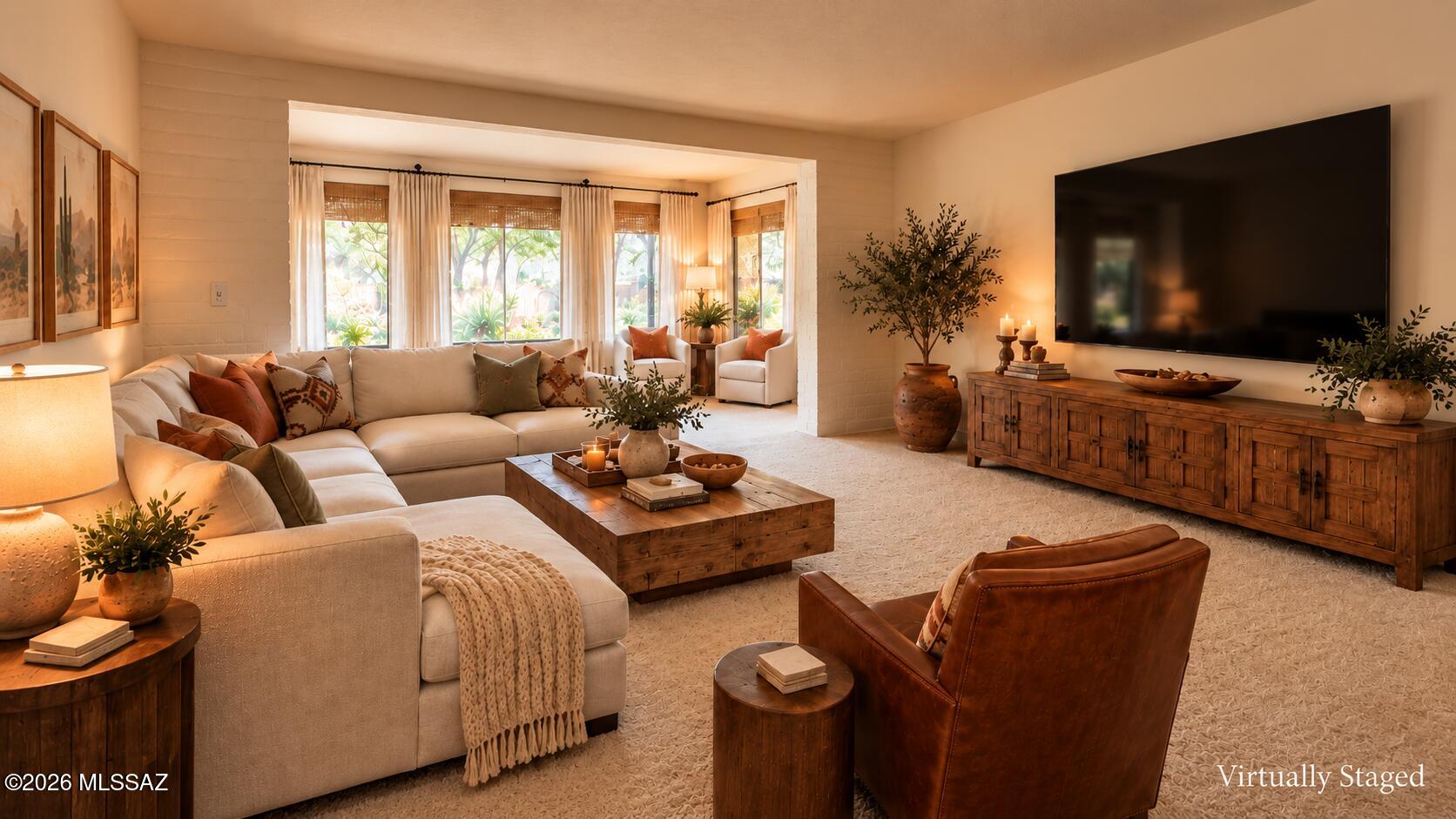 Tucked away on a spacious 0.40 acre Cul de sac lot in the highly desirable Teresa Terrace neighborhood, this classic 1972 midcentury ranch offers the perfect blend of timeless character, generous living space, and exceptional versatility.
Spanning 2,532 square feet, the main residence features three bedrooms, two bathrooms, and a flexible bonus room that is ideal for a home office, studio, or playroom. Thoughtfully designed living spaces provide comfort for everyday living and effortless entertaining while preserving the home's distinctive midcentury appeal.
A separate one bedroom, one bath guest house offers endless possibilities for multigenerational living, visiting guests, a private workspace, or potential rental income. Step outside to discover a true natural desert oasis. The expansive backyard embraces the beauty of the surrounding landscape, creating a peaceful retreat with plenty of room to relax, entertain, or simply enjoy the serenity of the desert setting.
This rare property combines space, privacy, and flexibility in a setting that feels both tranquil and connected. An exceptional opportunity to make this unique mid-century home your own.