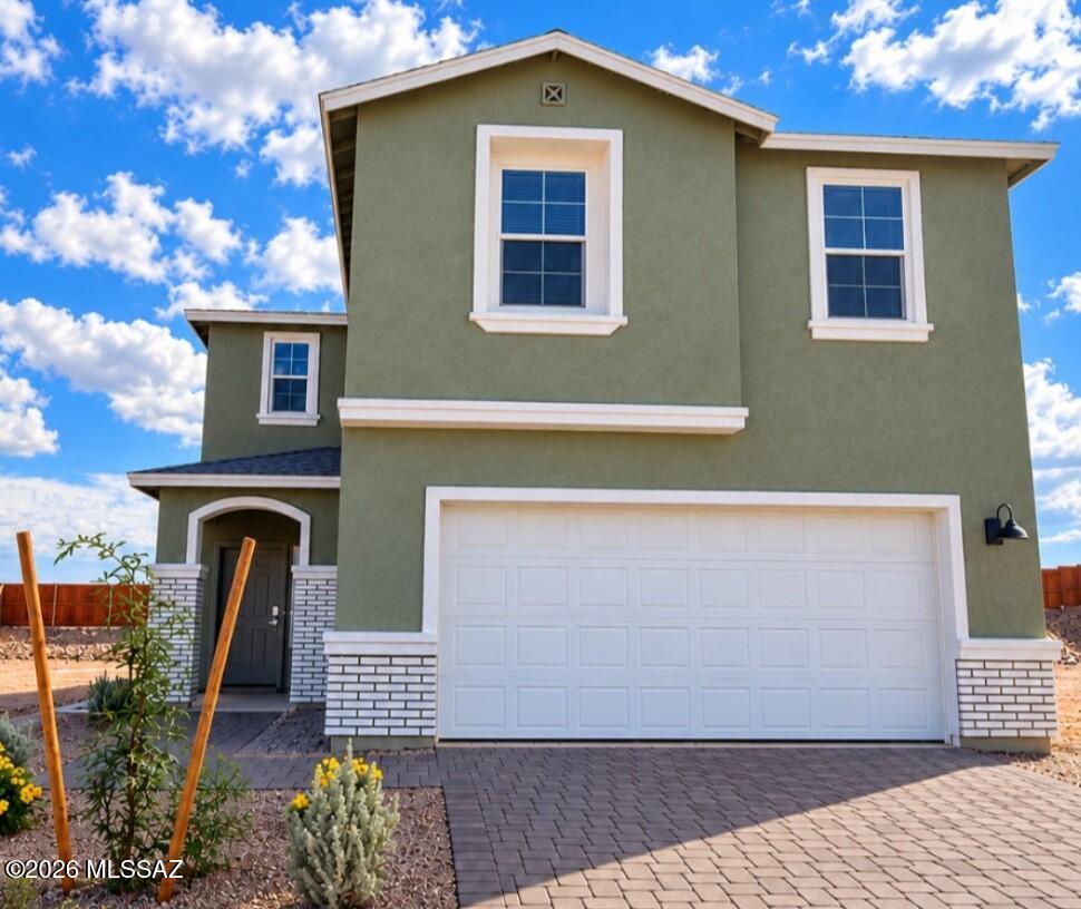 Brand new Construction in Redford estates by D.R. Horton featuring the Gila floor plan. This spacious 2057 sq ft two story home offers 4 bedrooms, 3 full bathrooms, and a 2-car garage. The open concept main floor includes a modern kitchen overlooking the great room, perfect for entertaining. One bedroom and full bath is conveniently located on the first floor, ideal for guests or a home office. Upstairs, enjoy a generous primary suite with walk in closet, plus additional bedrooms and a versatile loft space. Energy-efficient features, contemporary finishes and low maintenance desert landscaping complete this beautiful home. Spray foam insulation and zero energy ready home! Don't miss it!
