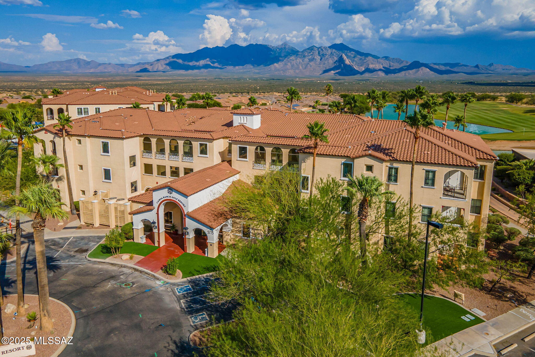 Gorgeous, upscale desert condominium resort, sitting on the Canoa Ranch golf course with MOUNTAIN VIEWS EVERYWHERE! Live the resort lifestyle in this beautiful property, where there is nothing for you to do but follow your dreams every day! Truly LOCK and LEAVE awhile also offering the opportunity for you to RENT OUT part of the unit, or all of it, when you are gone. This unit has a NEW HTG /COOLING UNIT! Units all have NEW SOLAR CARPORTS. Tremendous rental history generally covers HOA dues and taxes every year. Use the on-site gym for your morning work-out, then walk to the golf course for a round with friends. Take a dip in the sparkling pool and spa afterwards. Units haA complete outdoor kitchen and entertainment area is perfect for BBQs when family comes to town... or walk to the Grill on the Greens for happy hour a fine dining if you don't feel like cooking! Nothing else like it in Green Valley!