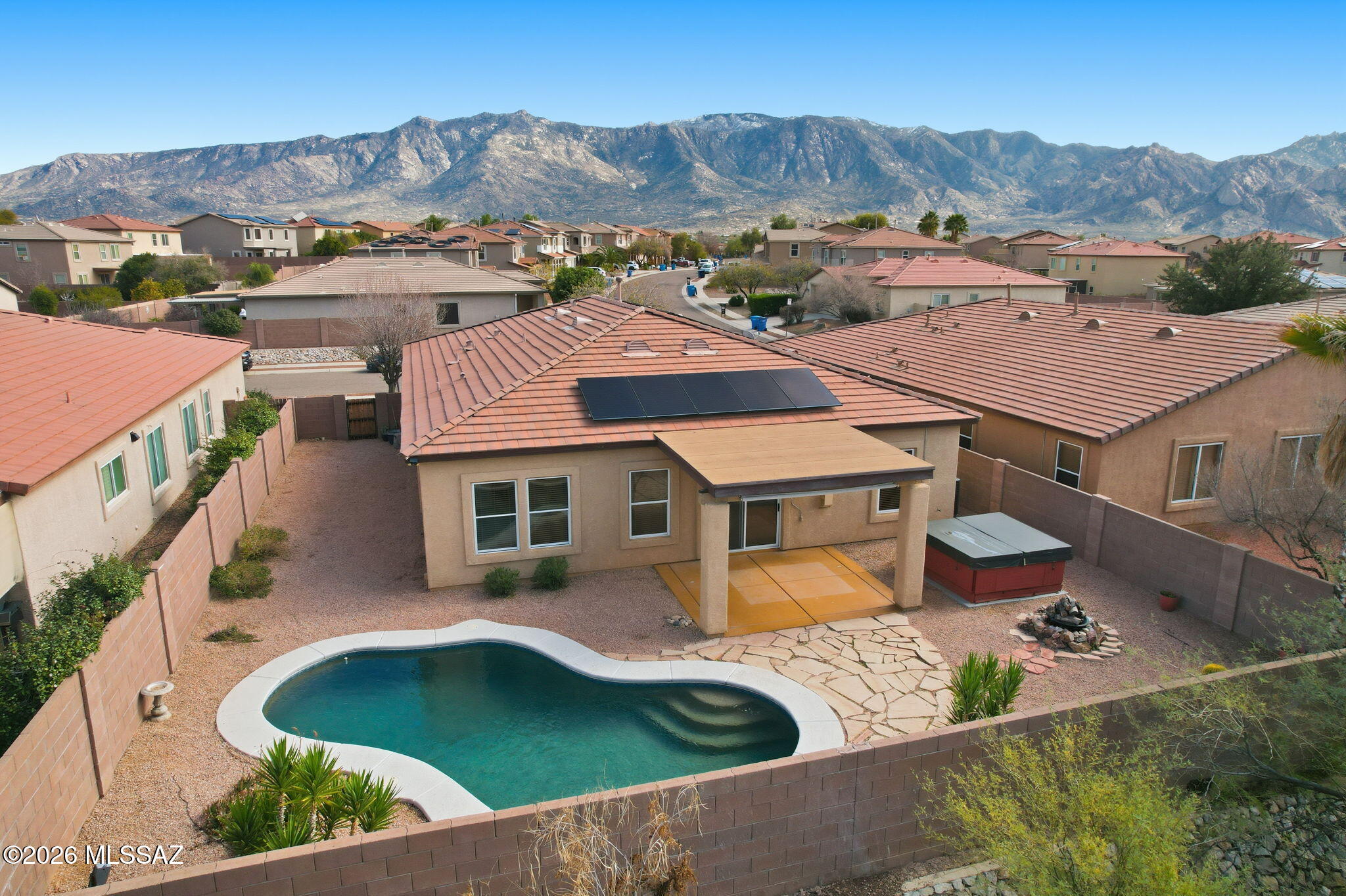 Just Reduced!!
Move in ready and freshly painted. This 3 bedroom 2 bath home has resort amenities. Take in the Catalina mountain views as you relax in the hot tub. Cool off in the sparkling pebble tech pool on those hot summer days. View beautiful sunsets as you relax on your covered patio. Spacious open floor plan with a fireplace in the great room. High ceilings and tile floors. Close to Catalina State park. Near Oro Valley conveniences such as shopping, dining, hiking and near by schools. Solar system offers nearly no cost electric or monthly credit. Don't miss out! See it today!!