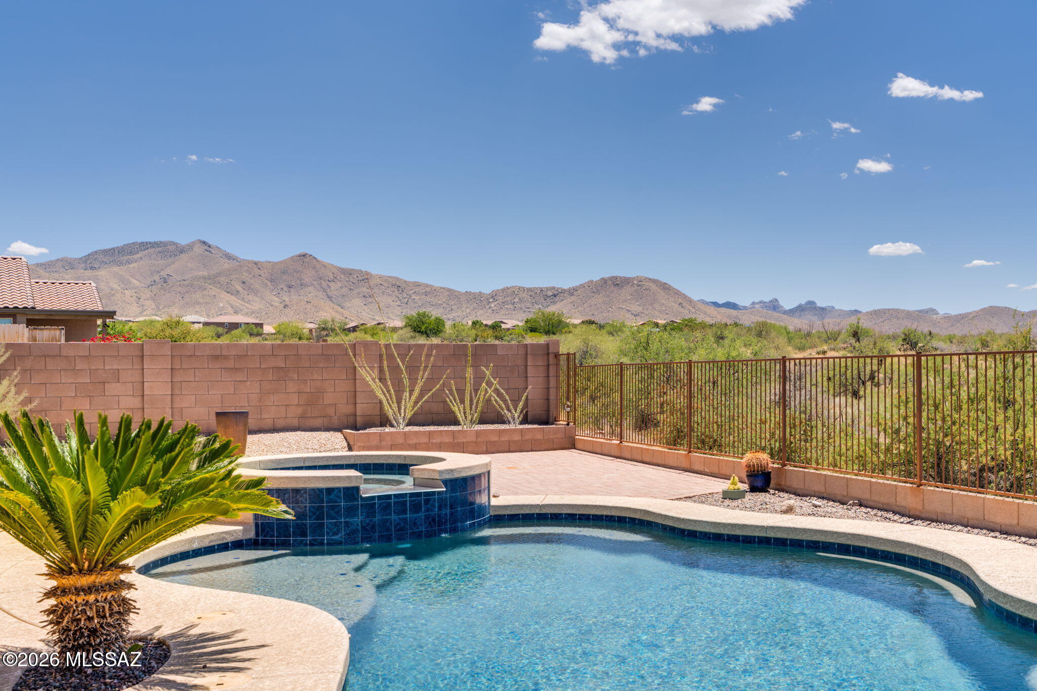Welcome to this nicely upgraded single story 3 bedroom, 2 bath beauty located in the sought after Vail school district. From your first steps inside, you'll be welcomed by tile plank flooring throughout your new home as well as plantation shuttlers, ceiling fans in each bedroom as well as the great room, granite counter tops in the kitchen and  both bathrooms. This home offers a split floorplan with the Primary suite in the back of the house.. Open your shutters to enjoy spectacular desert views that run the entire length of your backyard. With warm summer days right around the corner, the sparkling pebble-tech pool will keep you cool as you float the day away or bubble in your hot tub will watching the sunset. 
Welcome home to your slice of the Sonoran desert.