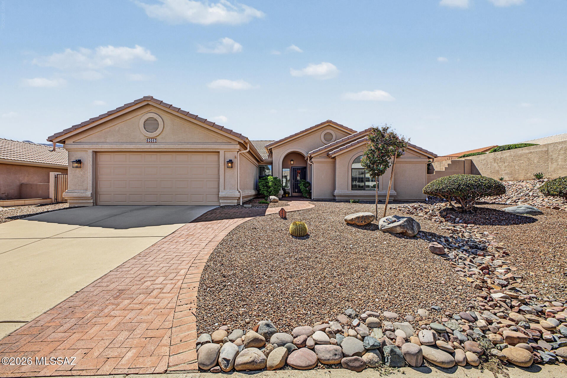 EXCEPTIONAL pride of ownership shines throughout this beautifully maintained 2120 sq ft. Topaz model in the highly desirable Saddlebrooke community. Featuring two bedrooms, two baths and a versatile den/office, this home has been impeccably maintained and beautifully updated. Truly move-in ready...there is virtually nothing left to update. A brand-new roof is scheduled for October 2026, adding even greater value and peace of mind. The private backyard is a wonderful highlight with Catalina Mountain views, an extended brick patio and generous space for a future pool or casita. Ideally situated in Saddlebrooke with convenient access to everyday services. This property is equally appealing as a full-time residence or lock and leave Arizona retreat. NEW ROOF TO BE INSTALLED OCTOBER 2026
KITHEN REMODEL AND REDESIGN W/GAS RANGE 2020
LAUNDRY ROOM UPDAT 2025
22" CERAMIC TILE THROUGHOUT HOME
HAMPTON BAY COGNAC CABINETS THROUGHOUT HOME
GRANITE COUNTERS CONSISTENT THROUGHOUT HOME
RESEALED DUAL PANE WINDOWS 2022
NEW SLIDING DOORS
UPDATED BATHROOMS 2026
NEW FURNACE AND A/C 2023
NEW WATER HEATER 2023
NEW RHEEM WATER SOFTENER 2025
WATER TURN OFF VALVES INSTALLED FOR EVERY SINK
CRANK SUNSHADES BANK PATIO
IRRIGATION SYSTEMS FRONT AND BACK 2025/UNDERGROUND FRENCH DRAIN
ELECTRICAL OUTLET FOR GOLF CART IN GARAGE



Preliminary Escrow has been opened with First American Title, Tina Yslas, 6760 N Oracle, Suite 100B, 520-575-1900. Please consider using.  cyslas@firstam.com