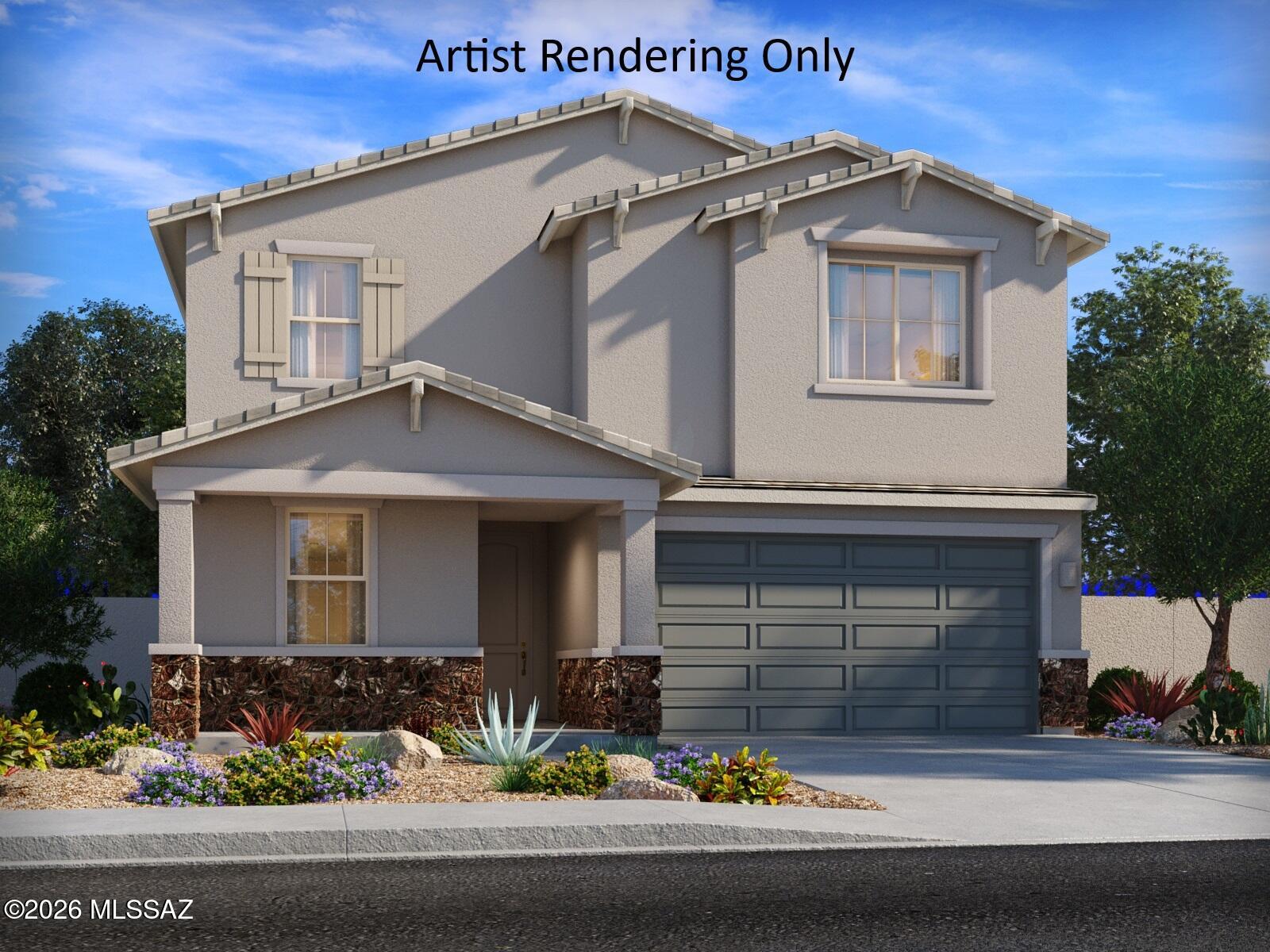 Brand new, energy-efficient home available by Oct 2026! This spacious 5-bedroom plan features a downstairs guest bedroom and bathroom, perfect for overnight visitors. Upstairs, you'll enjoy additional living space in the loft. Las Patrias at Star Valley Phase III - Premier Series is now selling in Tucson, AZ. Located less than 10 minutes from I-10, it offers convenient access to employment centers and downtown Tucson. This community features several amenities such as bike and walking trails and playgrounds. Move-in ready with a washer, dryer, fridge, and whole-home blinds; closing in 60 days or less - guaranteed. We'll reimburse up to $5,000 for delays we cause.  Each of our homes is built with innovative, energy-efficient features designed to help you enjoy more savings, better health,