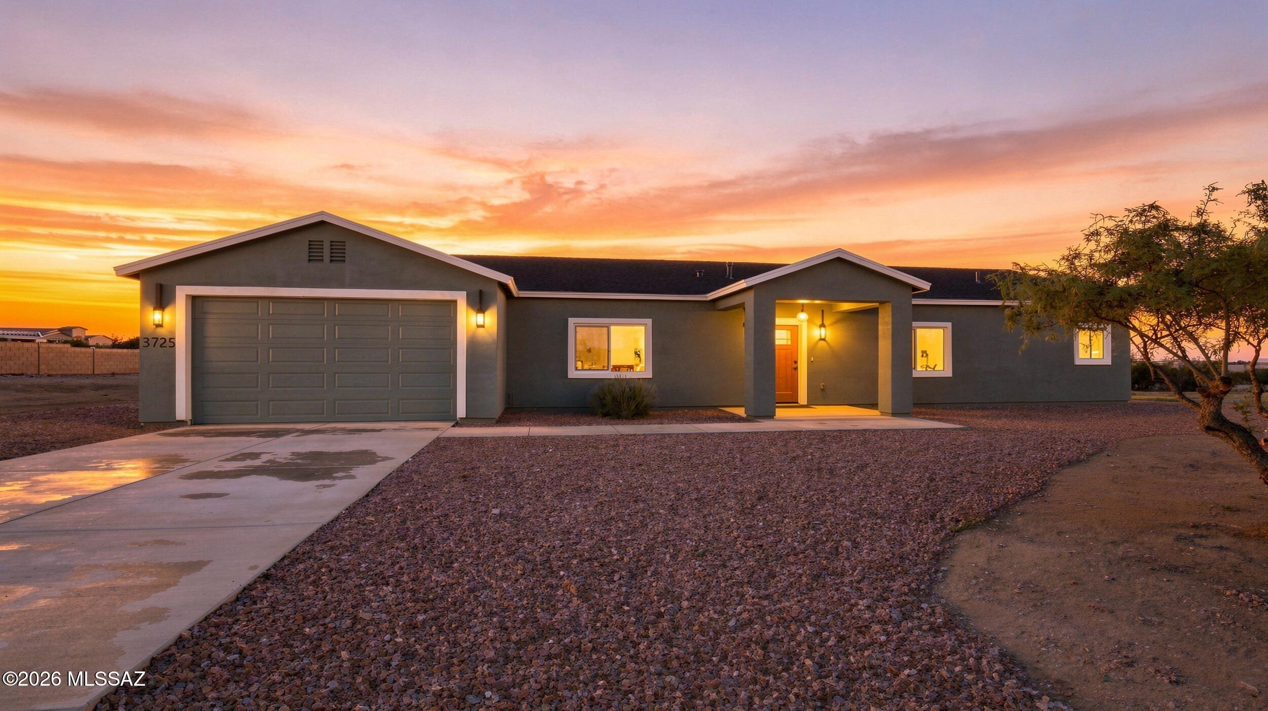 Enjoy privacy, mountain views, and plenty of room to breathe in this brand-new 4-bedroom, 2-bath home on 1.1 acres. With no HOA, there's flexibility for RVs, animals, storage, a workshop, or future additions. The open floor plan features stylish finishes and a modern kitchen with stainless steel appliances and a large island. The spacious primary suite offers a walk-in closet, tiled en-suite, and sliding glass door leading to a covered patio--perfect for quiet mornings. A 23-foot-deep garage provides room for oversized vehicles, storage, or hobbies. All this just minutes from shopping, dining, and top-rated schools!