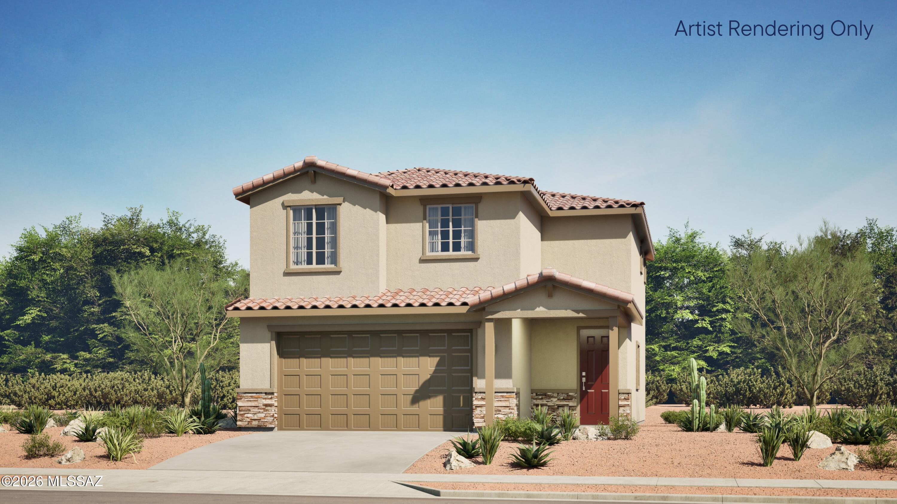 This new two-story home is host to a spacious and flexible open-concept layout on the first floor that blends the kitchen, dining area and family room for seamless transitions and everyday multitasking. On the second level, a versatile loft provides a convenient shared living area easily accessible from three bedrooms and a lavish owner's suite with a full bathroom and walk-in closet. This home includes GE® stainless steal appliances, Rinnai Tankless Water Heater, prep for reverse osmosis, Quartz Countertops, 2'' faux wood blinds, LED lighting and so much more! As an added bonus, this home includes a washer and dryer - move-in ready and waiting for you!