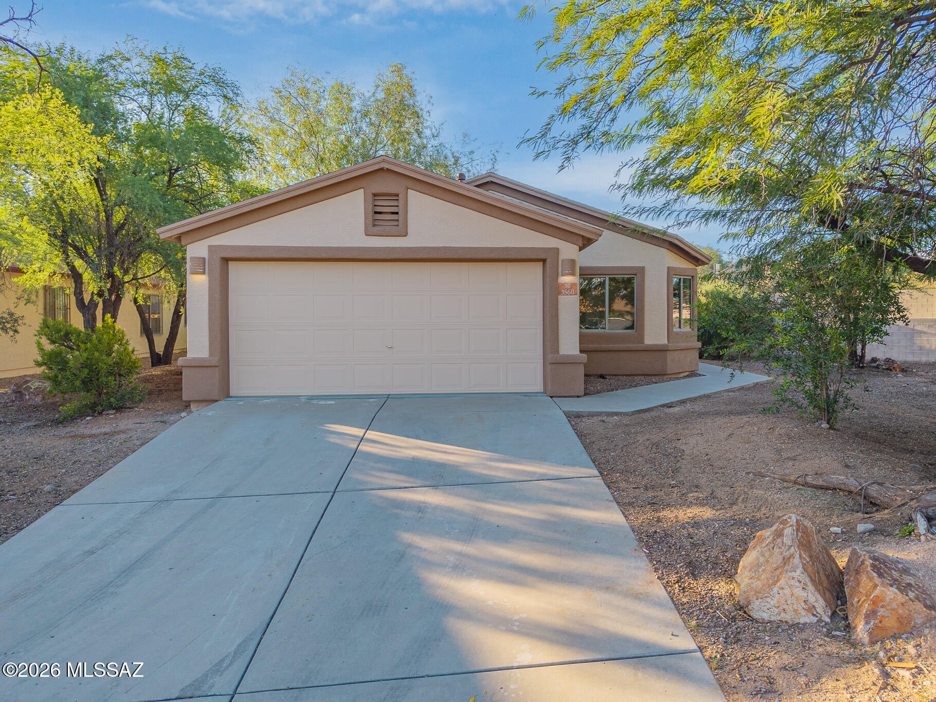 Seller to accept or counter offers between  $289,900-$304,900. Updated 4-bed, 2-bath split floor plan with an open great room layout. The kitchen features new modern cabinets, new countertops, and all-new appliances, and flows into the dining area and living room. Primary suite with a walk-in closet and private bath, separated from the three secondary bedrooms. Indoor laundry room off the 2-car garage. New interior paint and new lighting throughout. Covered patio and a large backyard. Move-in ready.