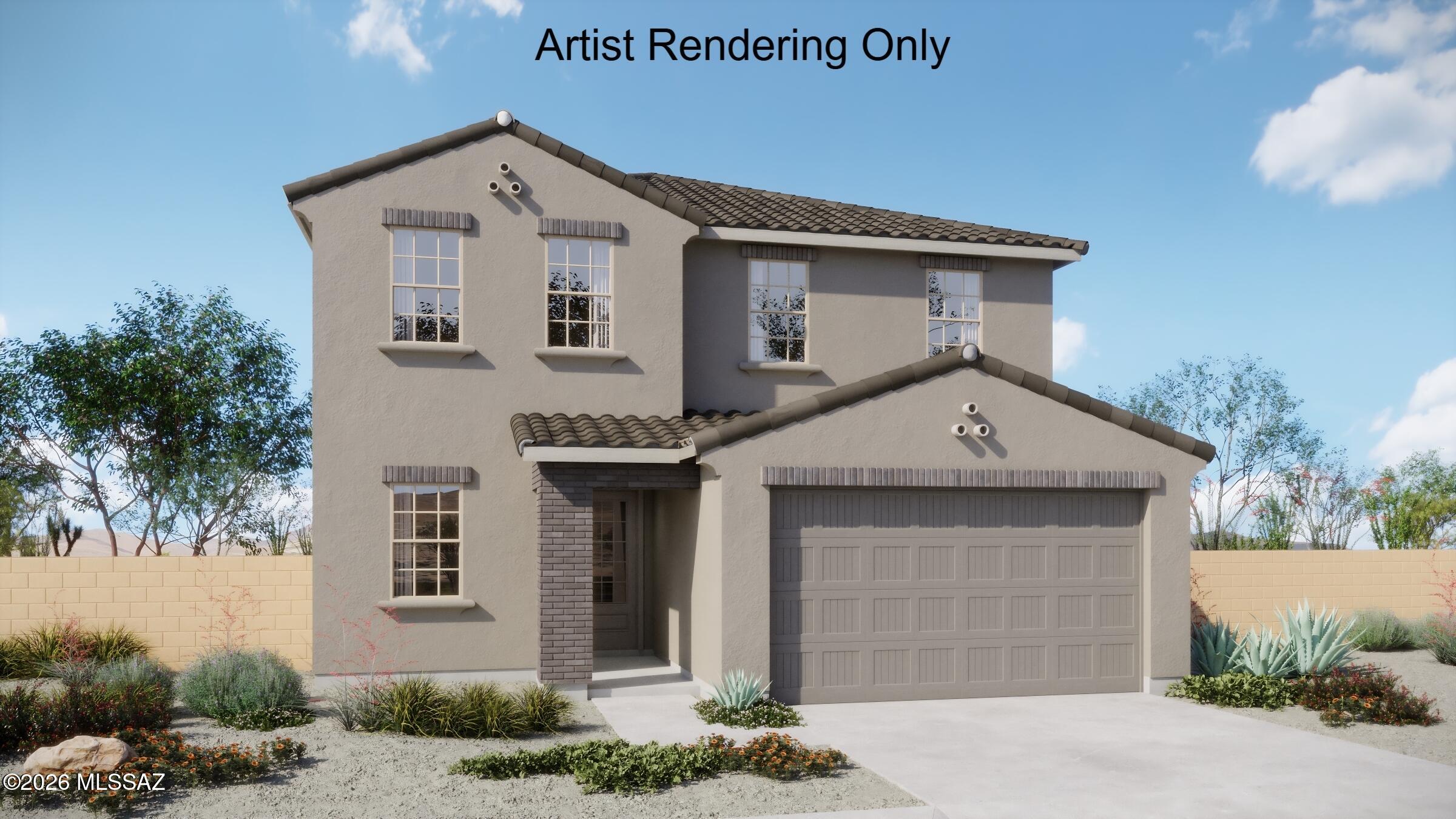 Sienna plan with a Spanish elevation. Beautiful 2-story home has it all! The welcoming covered front porch adds a touch of charm and leads into the first floor with open Greatroom, dining/kitchen area, and Bedroom 4 with full bath. The kitchen is a culinary haven with a roomy center island, gas range, quartz counters & walk-in pantry. Upstairs has Owner's Suite, versatile Loft area and 2 additional bedrooms & bath. The Owner's suite features an oversized walk-in closet, walk-in shower, linen closet & dual sinks. Includes refrigerator, washer/dryer & faux wood blinds.