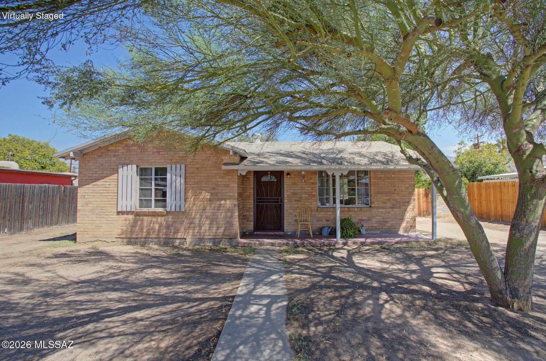 Hard to find, 2 bedroom, 1 bath home with guest house! Convenient Central location, nestled on a nice size lot! Updated kitchen with granite counter tops, New HVAC system, and newer roof. Ceiling fans in the bedrooms, tile flooring in living areas. Main house has been re-piped. Private backyard includes plenty of patio area perfect for entertaining!  Quiet neighborhood off Mountain Ave bike path!

Studio guest house with ample kitchen space and granite counter tops, ceiling fans and washer and dryer hook-ups.  Could be used as a home office, Art Studio or more.