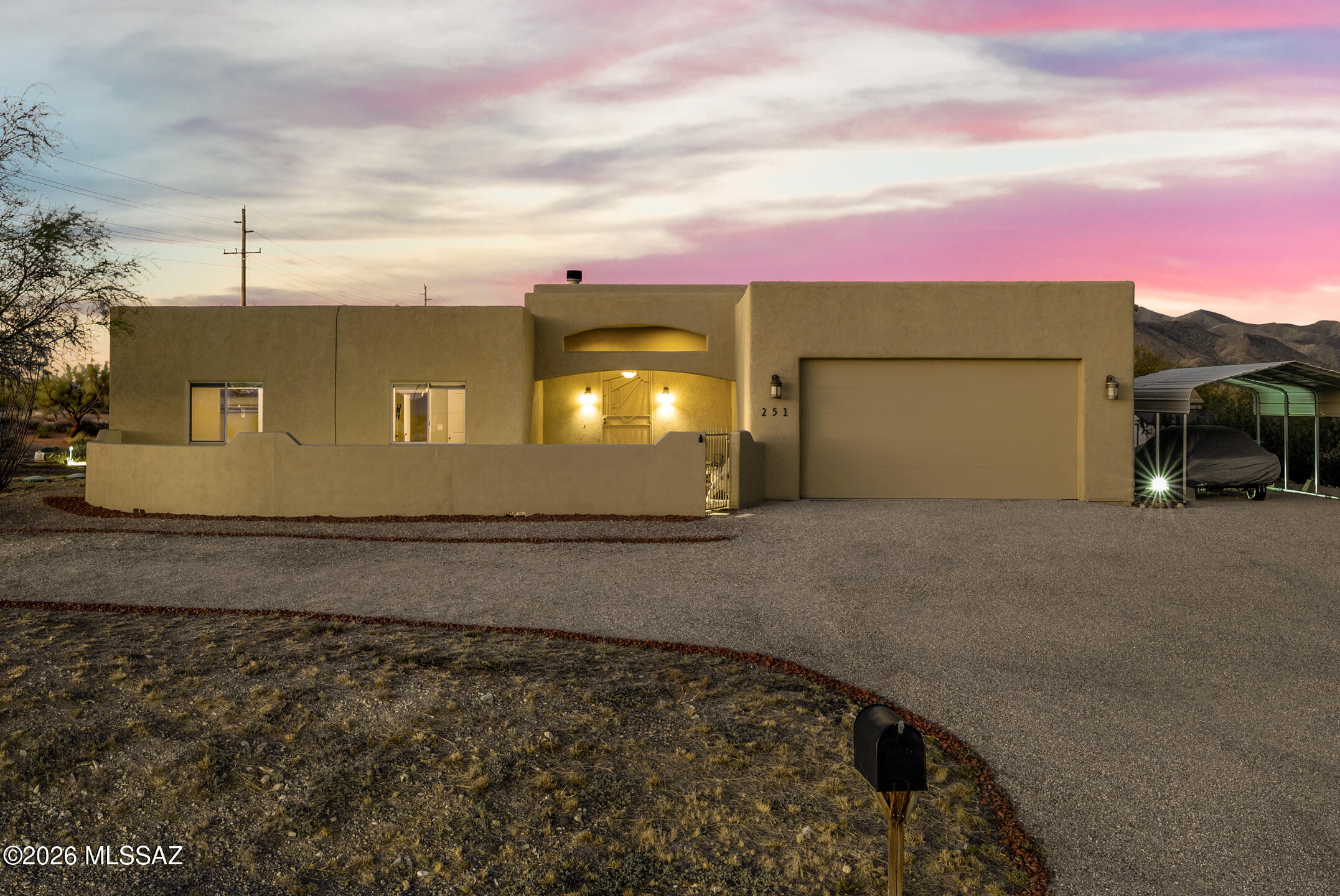 Set on over an acre of horse property with breathtaking mountain views, this welcoming 3-bedroom, 2-bath home offers the perfect blend of comfort, space, and desert beauty. Inside, the bright and open floorplan features ceramic tile flooring, large picture windows that bring the outdoors in, and a spacious great room with a cozy fireplace. The kitchen is equipped with stainless steel appliances, granite countertops, beautiful maple cabinetry, and a walk-in pantry for added storage. The generously sized primary suite provides a relaxing retreat with a soaking tub, dual sinks, and a walk-in closet. Step outside to enjoy the sparkling conventional pool, hot tub, and wide-open desert surroundings with room to create your ideal outdoor lifestyle. Your next chapter starts here!