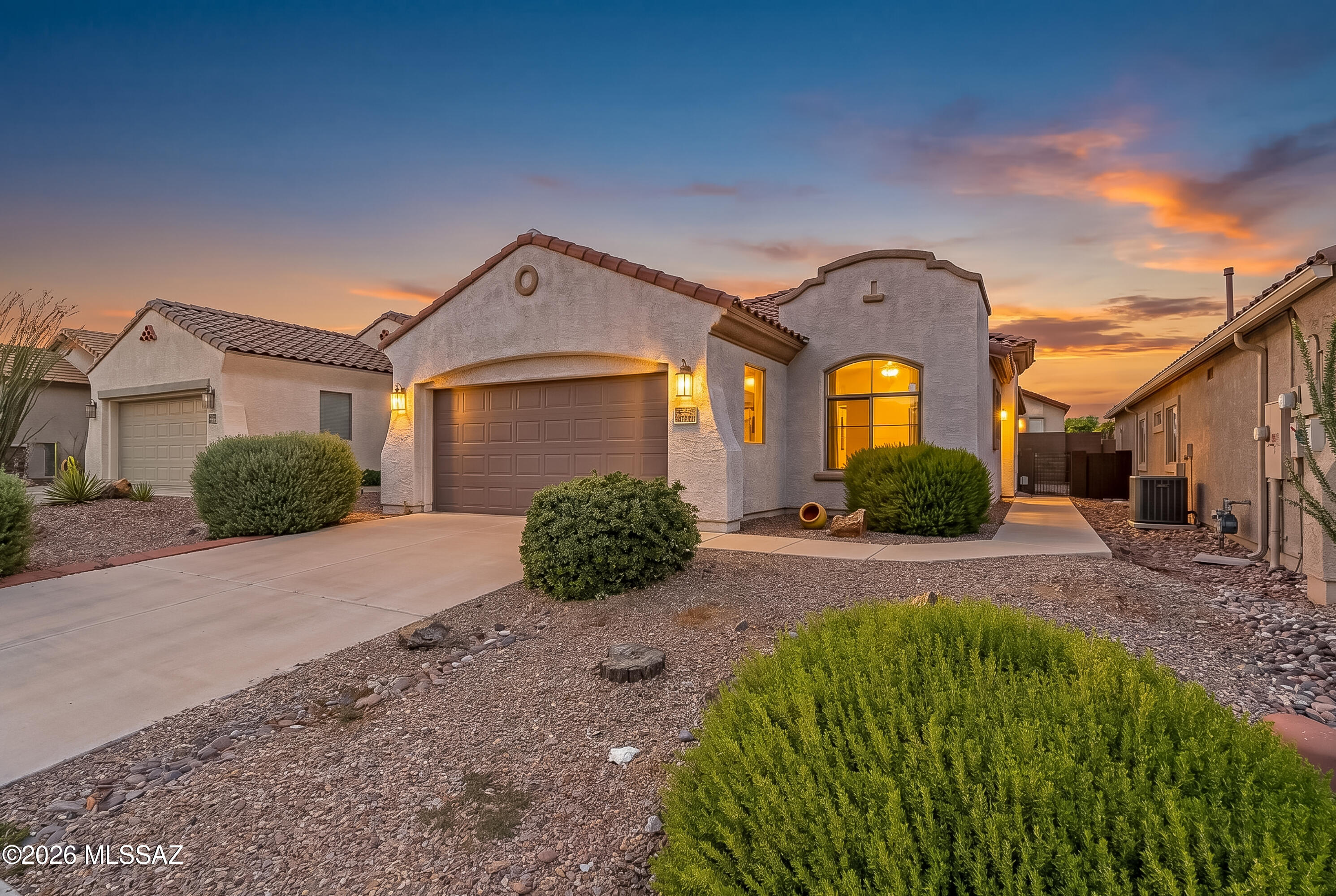 Welcome to this move-in ready 3-bedroom, 2-bath home located in the highly sought-after Sonora Del Webb community. Thoughtfully cared for, this home features high-tech lighting throughout, adding a modern touch and enhanced ambiance to every room. The garage has ample built-in shelving for exceptional storage and organization. Step outside to your private backyard retreat, perfect for entertaining guests or simply relaxing in a peaceful setting. The low-maintenance landscaping makes this home ideal for year-round living or a seasonal getaway. Clean, upgraded, and ready for immediate enjoyment.