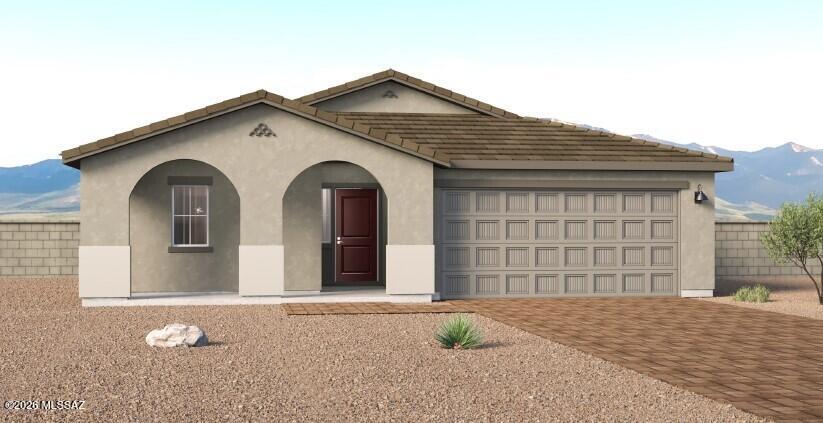 Welcome to the popular Mariposa floor plan, offering 1,897 sq.ft. of thoughtfully designed living space. This single-story home features 4 bedrooms, 3 bathrooms, including a private primary suite and a secondary bedroom- both with their own full baths, perfect for guests or multigenerational living.  The open concept layout flows seamlessly from the kitchen to the dining and living areas, ideal for everyday living and entertaining. Located in the highly desirable Rancho Sahuarita community, residents enjoy resort-like amenities, including multiple pools and splash pads, 10-acre lake, recreation centers, fitness facility, pickeball and basketball courts, walking trails, and the popular Safari Park!