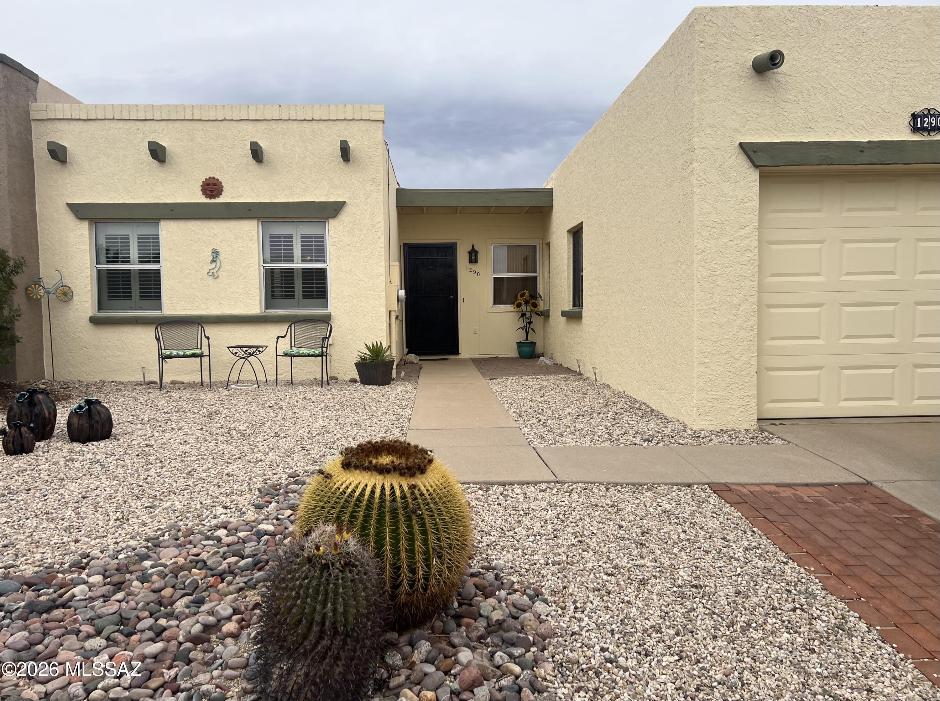 ATTN Golfers! Desert Hills Course is a cart ride around the corner. Seller will pay Buyer's GVR member fee of $3,200 with successful closing. Do you need a little extra space? Just bring your suitcase because all furniture and contents are included. This 2 bed, 2 bath has a revised living space with additional office/music room/library. Extra slider to backyard provides plenty of bright light. Neutral colors await your decor choices. Updated kitchen with quarts counters and white cabinets are accented by the stainless appliances. Spacious bedrooms are just right for the out of town guest or grandkids coming down for a visit.  Located by Desert Hills GVR Center for plenty of activities and relaxation.  Seller will pay Buyer's GVR member fee of $3,200 with successful closing