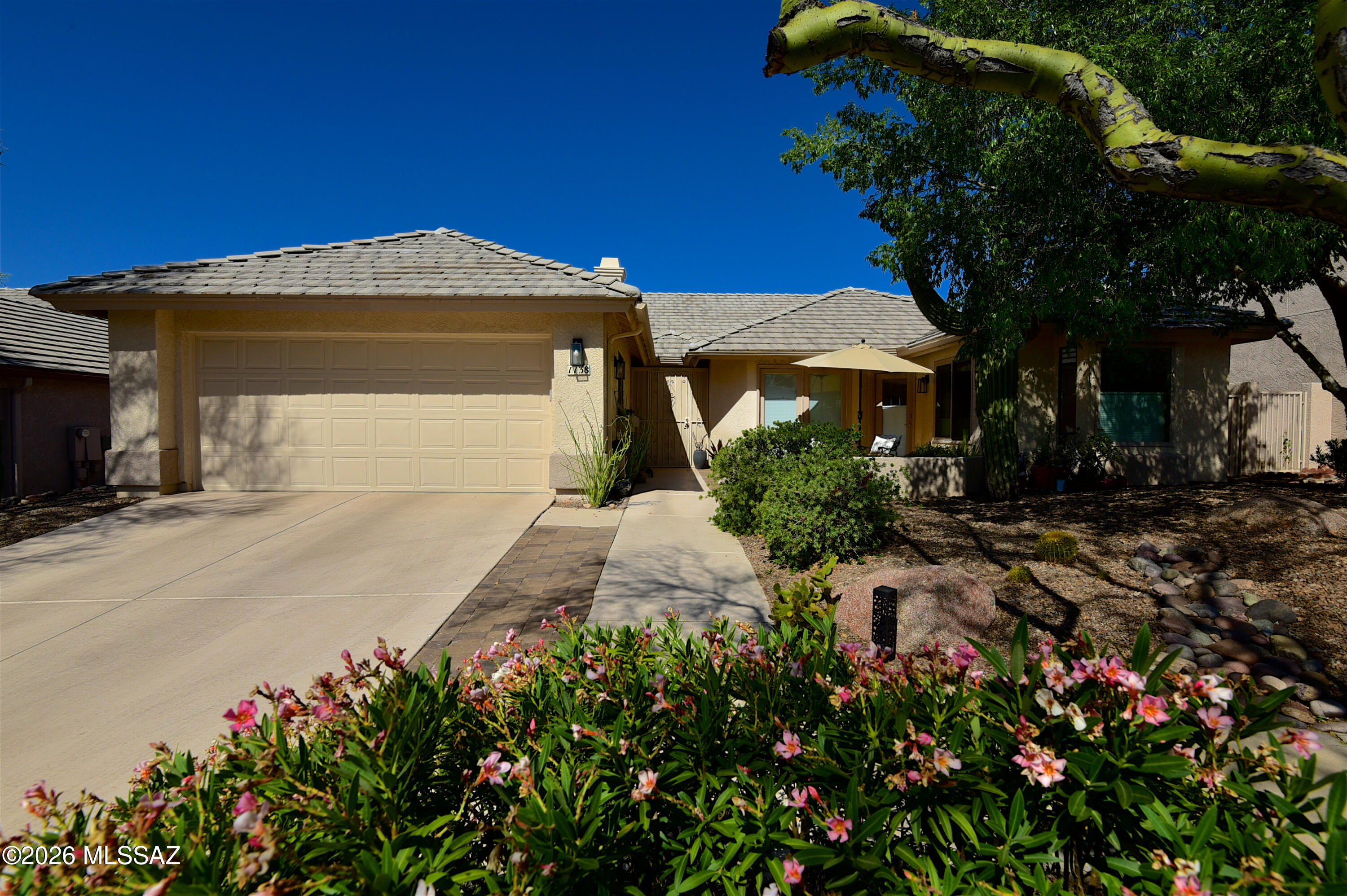 This serene & inviting home offers a peaceful & calm retreat framed by stunning mountain views in front & back yards. This home creates a connection between indoor comfort & outdoor beauty.  Begin your day with a cup of coffee in the morning sunrise or unwind in the evening with a glass of wine at sunset. The home features a beautifully updated kitchen with clean lines and modern finishes making everyday living both functional & enjoyable.  The updated bathrooms continue this theme blending both style & comfort. Beautiful fireplaces are in the great room and primary suite. The front & back yards are low maintenance yet visually appealing supporting a lifestyle of comfort.
NO POLY PIPES, NEW HVAC, NEW WINDOWS, NEWER WATER HEATER.  DON'T MISS THIS BEAUTIFUL HOME.