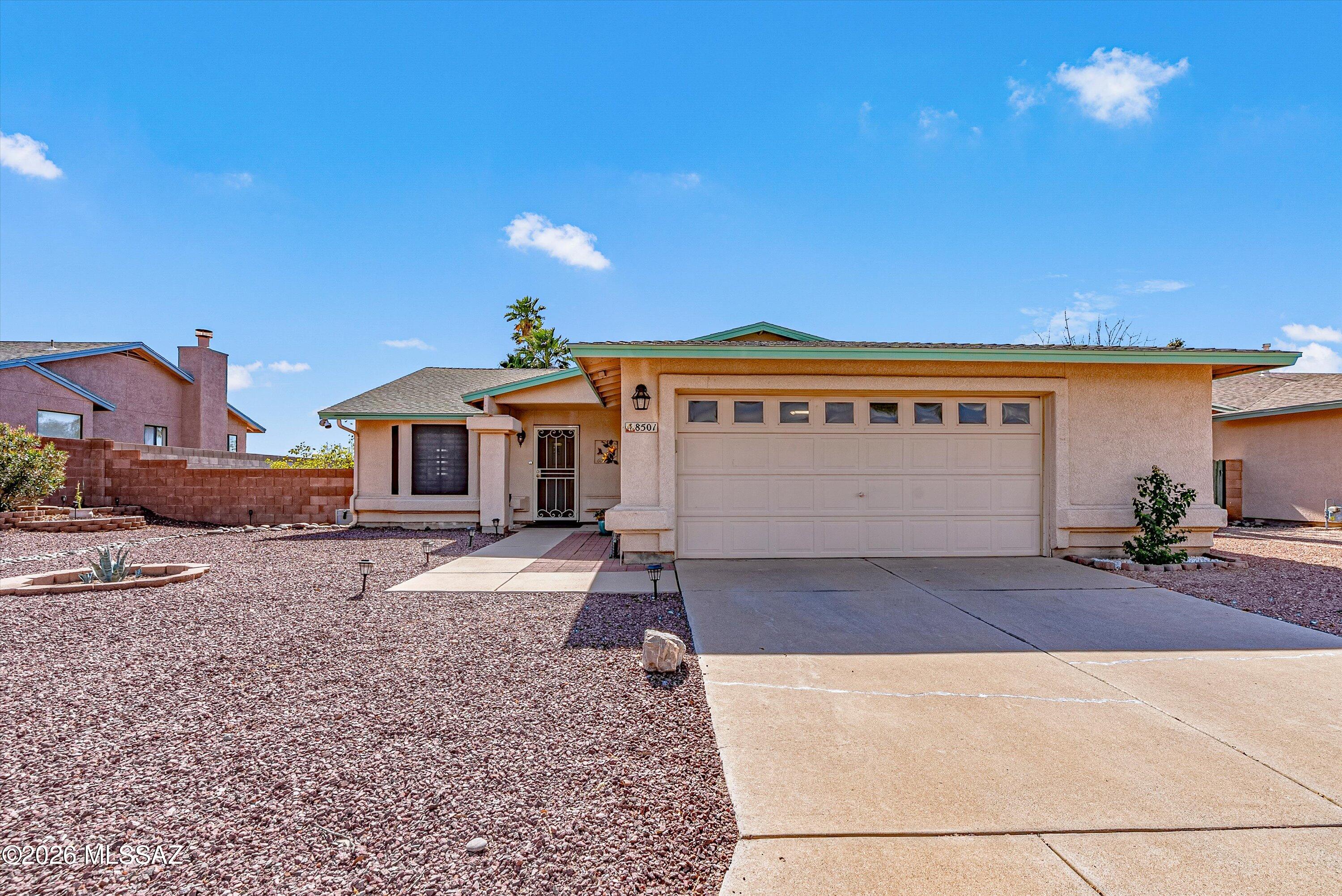 WELCOME HOME -a stunning gem nestled in the highly sought-after Sunset Point II subdivision! Beautifully maintained 3-bedroom, 2-bath home offers the perfect blend of comfort, style, and convenience all just minutes from I-10, schools, shopping, dining, and entertainment.This home is light & bright with vaulted ceilings, ceiling fans and skylights.
The large kitchen features newer stainless steel appliances including a gas range, microwave, refrigerator, and dishwasher. Updates include newer roof, Rheem AC/furnace, water heater & water softener. Primary suite boasts newer carpet, a walk-in closet, and a private bath with dual sinks.Enjoy a gorgeous low-maintenance backyard with artificial grass ideal for relaxing & entertaining. Pride of ownership shows throughout. Don't miss this one!