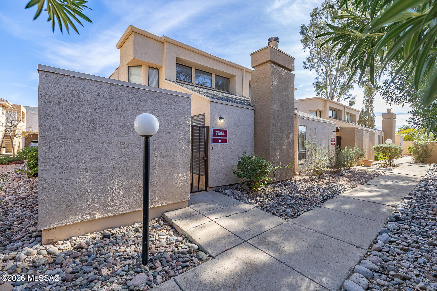 2 Bedroom, 2 Bath, 2 Story Condo in NE Tucson - Tanque Verde & Pio Decimo. Open area living with tons of upgrades! New kitchen counter tops, new kitchen cabinets, new stainless appliances. All new light fixtures throughout. New bathroom vanities. Master shower has been completely re-built & new tile in the 2nd bathroom with new vanities and hardware.  Master is upstairs with a god sized walk in closet. The closet & toilet room have special switches that also do a nite light feature. Private good sized patio with storage room. Community has a pool and spa. Convenient location close to stores, restaurants and Udall Park. 
Association covers: water, sewer, trash, pool, spa, landscaping, roof, common areas, pest control.