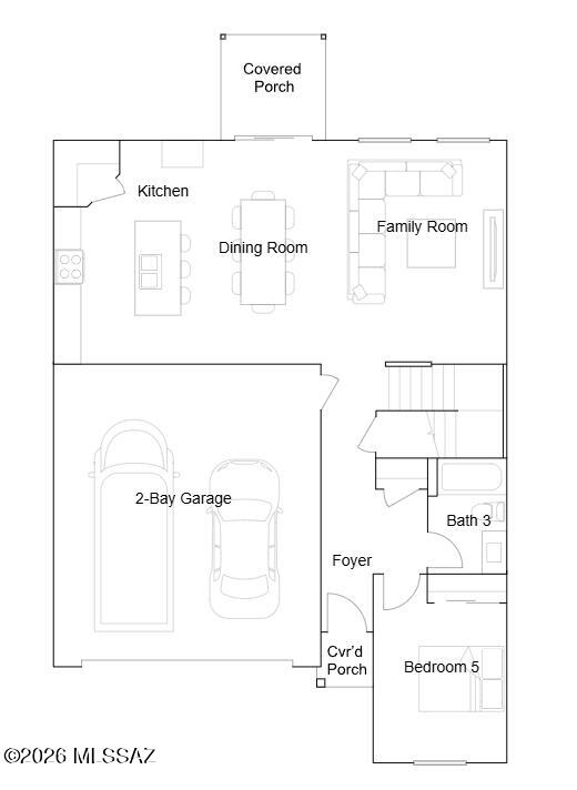 This new two-story home features a flexible bedroom on the first floor, perfect for an office, studio or guest suite. A nearby open plan blends the kitchen, living and dining spaces with access to a covered porch for year-round outdoor moments. On the second floor, a versatile loft provides a convenient shared living area near three additional bedrooms and the generous owner's suite, complete with a private full bathroom and walk-in closet. This home comes with the Rinnai Tankless Water Heaters, Smart Thermostats, Post-Tension Foundation, Radiant barrier roof decking, 2'' Faux Wood Blinds, a washer and dryer  and more!
