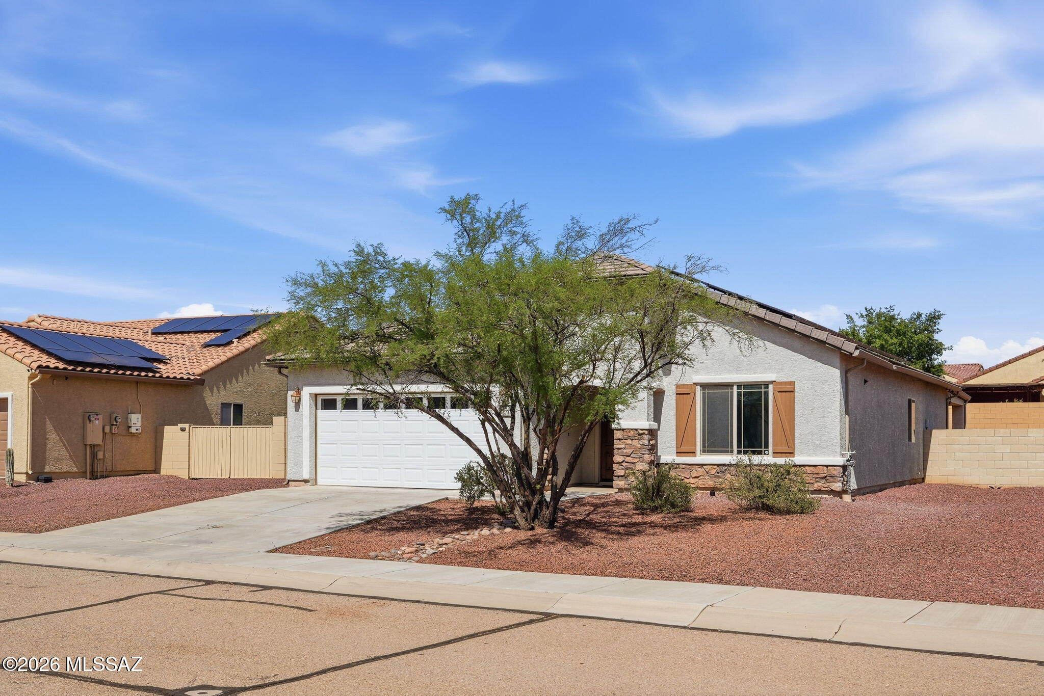Seller will accept or counter offers between $315,000 and $345,000. Beautifully refreshed home. Feels like a brand new build.  3 bedrooms, 2 full bathrooms, great room and den. FULLY PAID OFF SOLAR to hep with this all electric home! Open floor plan with island and pantry in the open kitchen. Wonderful park like neighborhood with pocket parks, sports courts, water park and lap pools. Come make this wonderful home yours!