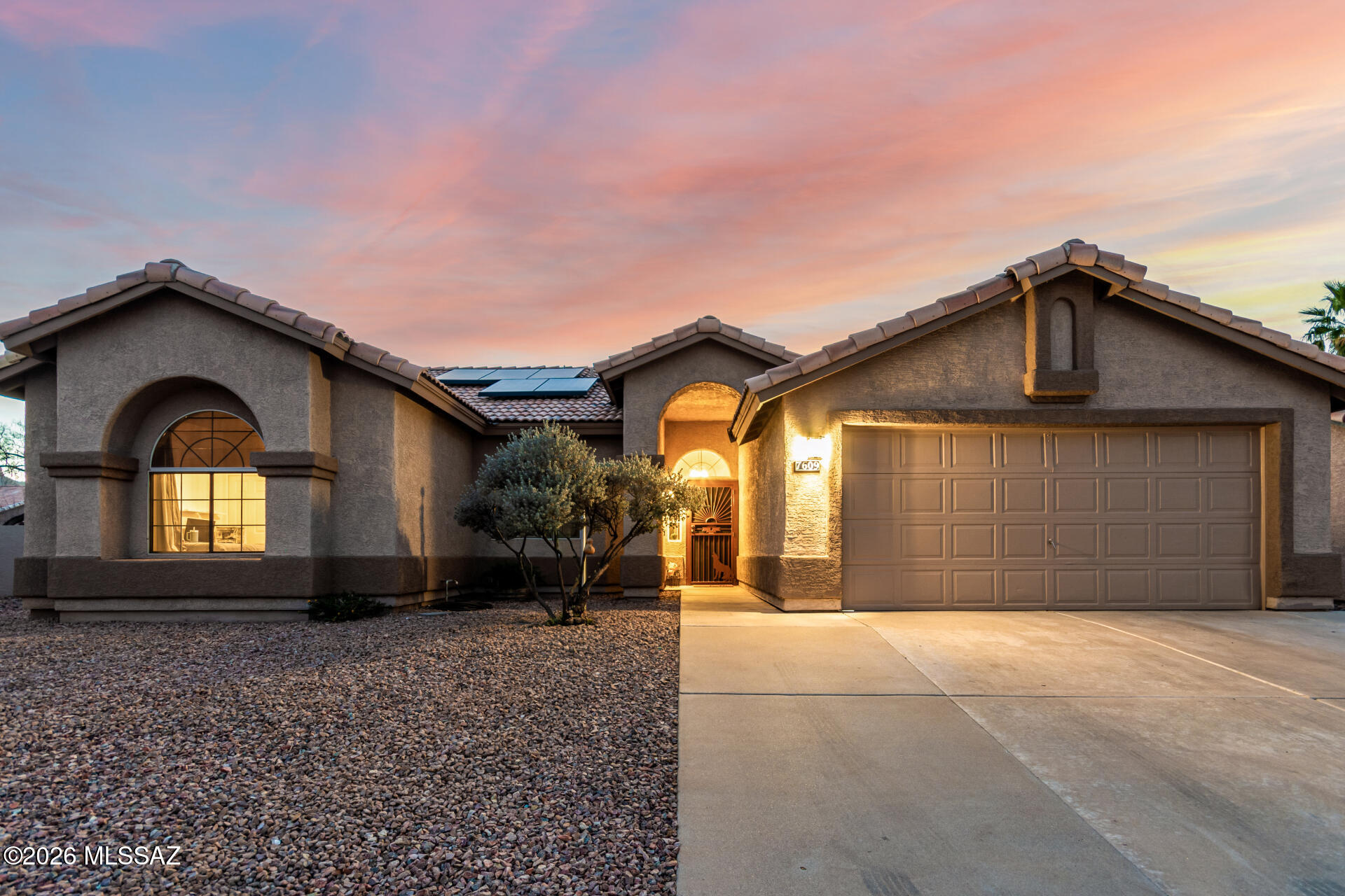 Experience the allure of this beautiful home with POOL in Continental Ranch! Situated on a cul-de-sac, it offers 4 beds, 2 baths, 2-car garage, RV gate, & a low-care landscape. Energy-Savings Included! This home comes equipped with a solar system designed to lock in lower energy costs. Buyers will assume the existing solar lease, keeping monthly payments predictable while avoiding rising utility rates.
The inviting interior showcases vaulted ceilings, archways, a neutral palette, and carpet & tile flooring throughout. Great floor plan featuring a formal living room and a welcoming family & dining room. The kitchen boasts SS appliances, quartz counters, cabinetry w/crown molding, and an angled island w/breakfast bar. The main bedroom has outdoor access, two closets, and an ensuite with dual sinks. You'll LOVE the spacious backyard oasis!
Designed for year-round enjoyment with extended paver-covered patio, artificial turf, fire pit, built-in bench, storage shed, trees, & a sparkling fenced pool.

Make this gem yours!
