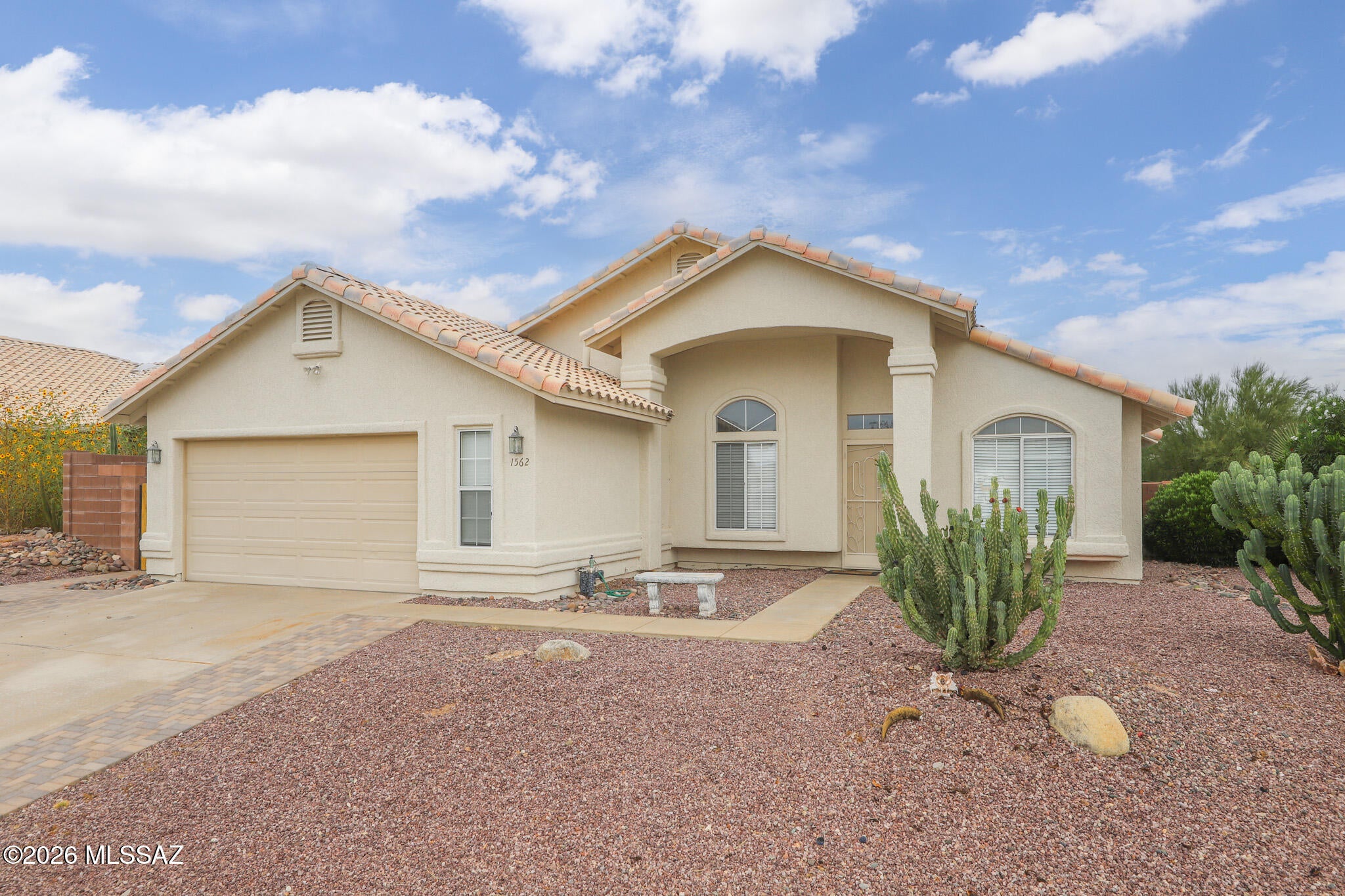 Beautiful Sahuarita living! This bright and inviting  4 bedroom/2 bath home features an open floor plan with tile flooring main living areas. Carpet in bedrooms only. The spacious kitchen offers a center island, ample cabinet space, and all appliances included. Step outside to enjoy the generously sized backyard, oversized covered patio with built in grill & complete with a sparkling swimming pool... perfect for relaxing or entertaining. Conveniently located near shopping, dining, and major employers, including Davis-Monthan AFB, ASARCO, Freeport-McMoRan mines, and Border Patrol. Enjoy comfortable living with easy access to everything Southern Arizona has to offer!  **Weekly pool service included.