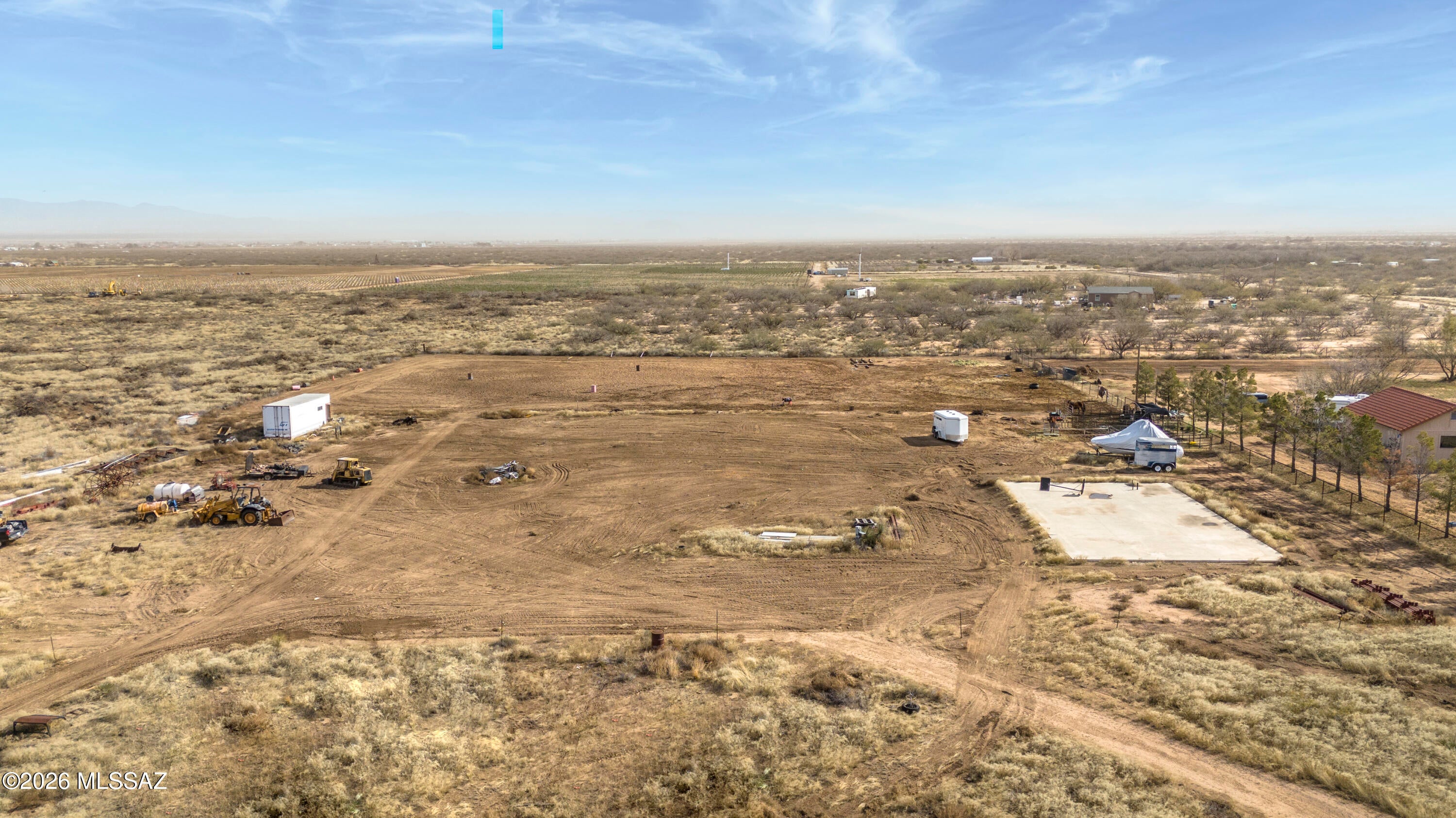 Build your dream Barndominium! ''Some Assembly Required''. 4 acres of flat useable land with beautiful views of Cochise Stronghold. Property includes 1/4 well share, 200 amp electric, septic installed, Concrete pad is poured and ready for a 40X60 Muller Metal Shop that is included (building is not erected).