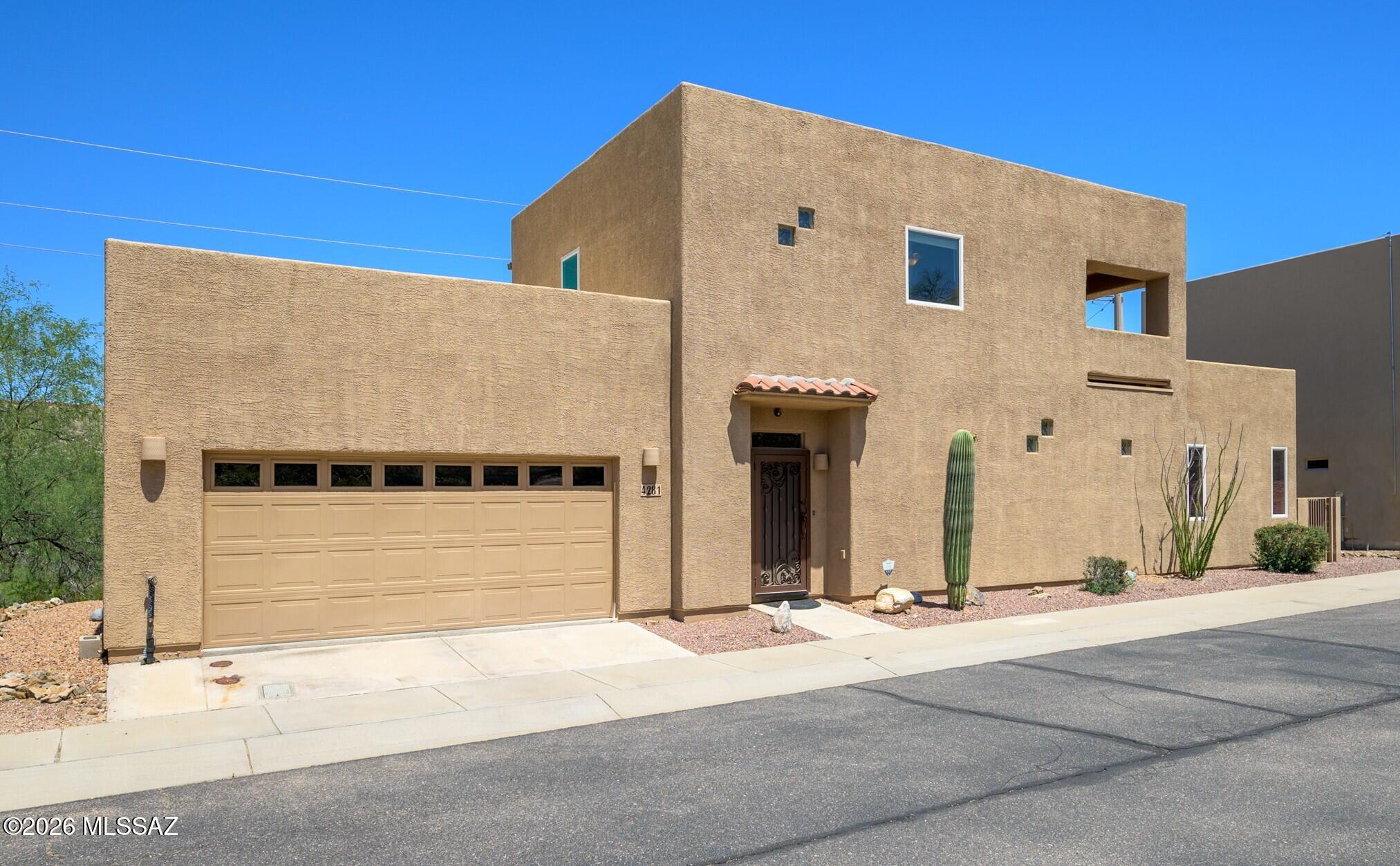 Fantastic 3BR/3BA, 2 story home with sought-after Catalina Mountain views. 
First floor features open floorplan with Galley kitchen, Dining area, Family room and Powder room. Primary Suite is downstairs and includes patio access, as well as fabulous Primary Bathroom, with dual vanities, granite countertops, large walk in shower and walk in closet.
Second floor contains two Guest Bedrooms, each with its own balcony access. Guest bath is located on this floor as well, featuring tub/shower combo and vanity with granite countertop. 
Outside, there is a covered patio, plus a large, extended yard with concrete pavers and incredible mountain views, perfect for entertaining.
A 2 car garage, with epoxy floor, utility sink, washer/dryer and water filtration system completes this stellar home. Convenient to Sabino Canyon, restaurants and shopping. Community Pool/Spa one street south.  GO SHOW today!
