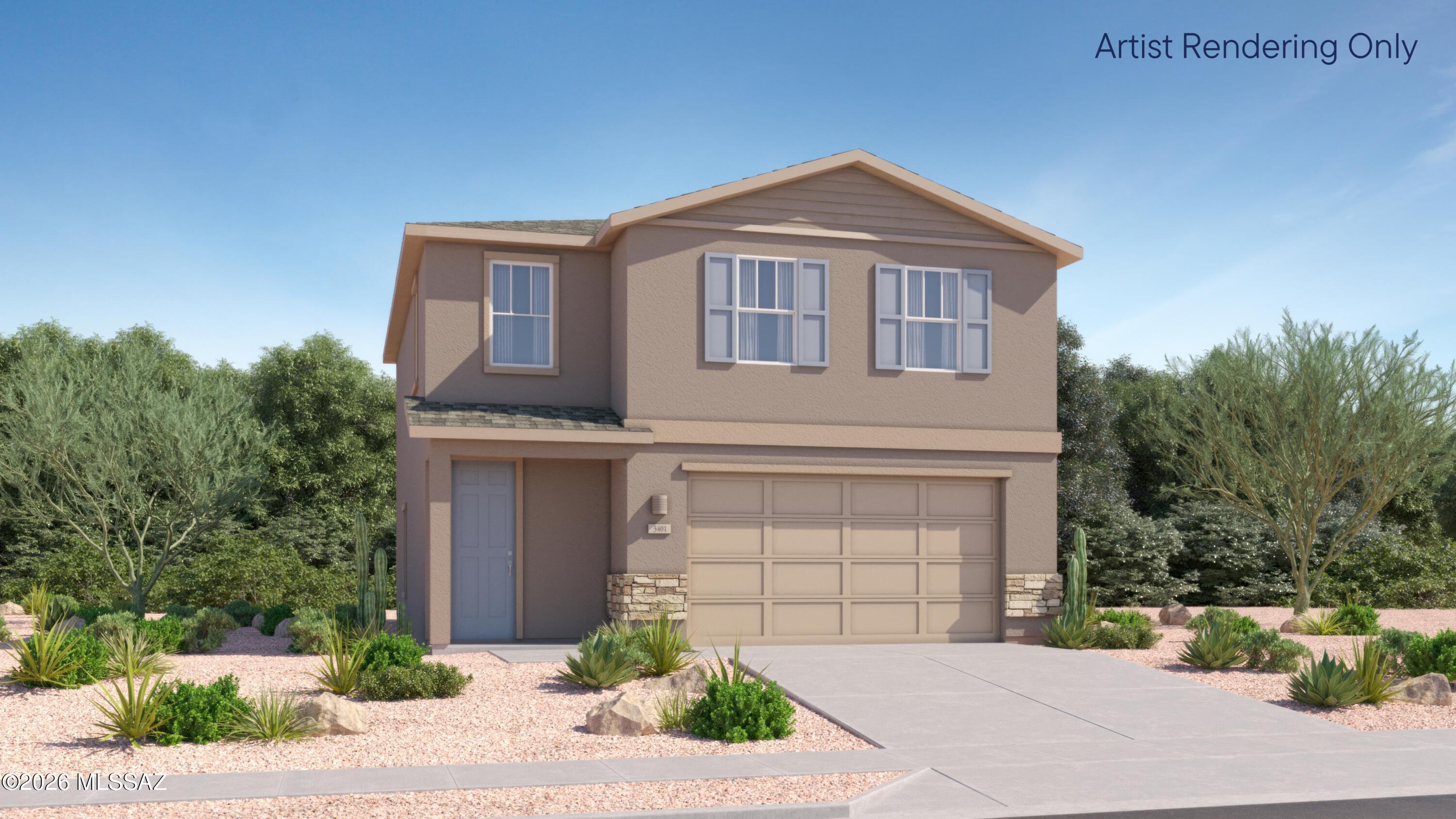 The first floor of this new two-story home is host to an open-concept floorplan shared between the kitchen, dining room and family room. A nearby patio is ready for outdoor entertainment and leisure. On the second floor, four bedrooms surround a versatile loft, including the luxurious owner's suite with a full-sized bathroom and walk-in closet. Our homes come with Quartz Countertops, the Rinnai Tankless Water Heaters, Smart Thermostats, Post-Tension Foundation, Radiant barrier roof decking, 2'' Faux Wood Blinds and more! As an added bonus, this home includes a washer and dryer.