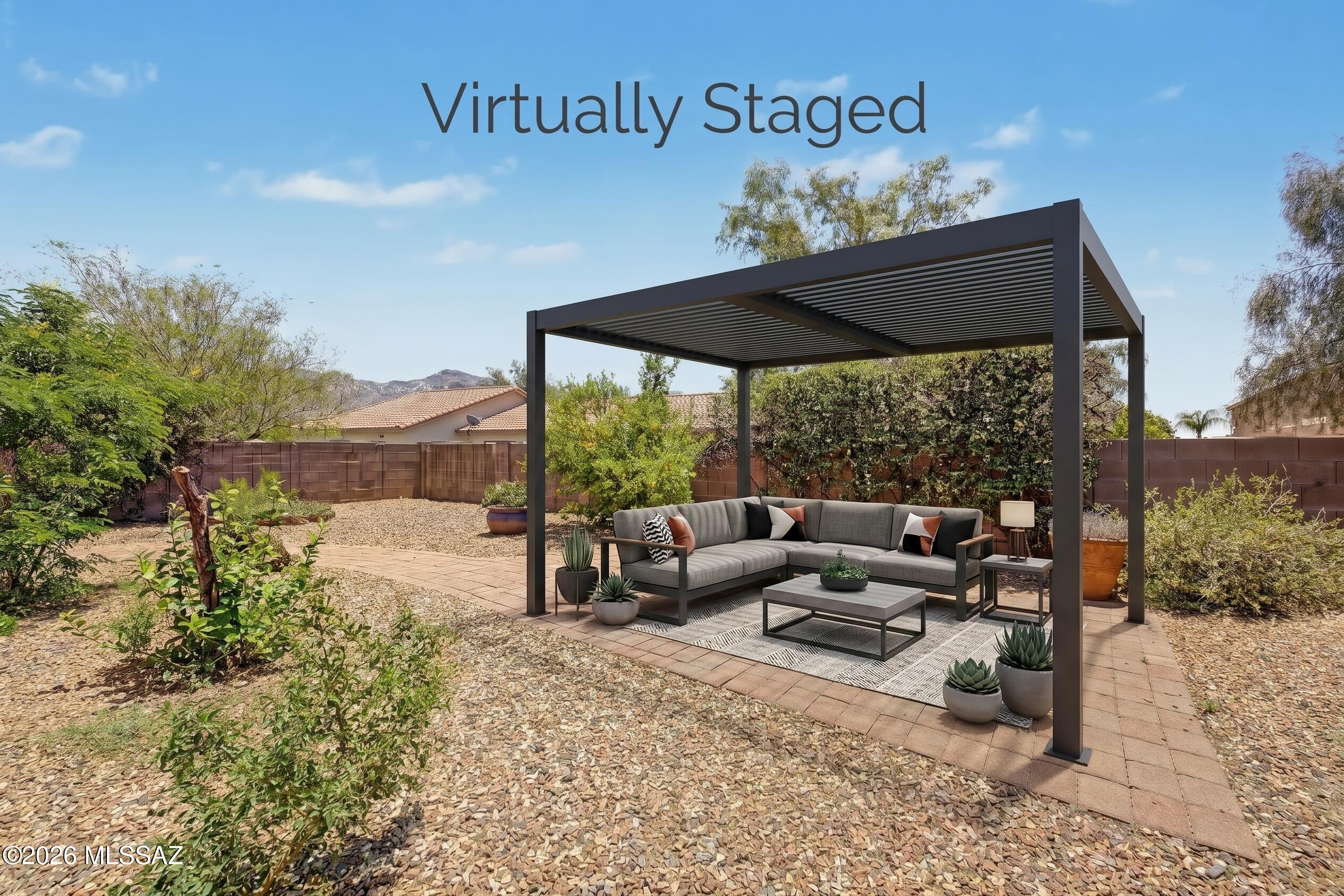 $13,200 in Concessions with full price offer. Seller will accept or counter offers between $399,000 and $420,000. 3D Matterport & Floor Plan available Call Listing Agent For Details Nestled on a desirable cul-de-sac, this tastefully renovated home offers fantastic mountain views! Discover a freshly painted interior featuring tile flooring, plantation shutters, ceiling fans, and tall vaulted ceilings that add to the spacious feel. Airy living/dining room invites to unwind, while the sizable family room, enhanced by a cozy fireplace, sets the perfect spot for entertaining.  Renewed kitchen displays recessed lighting, abundant cabinets, built-in appliances, a pantry, granite counters, a center island with a breakfast bar, and a breakfast nook. Oracle Road: 0.2 miles Tangerine: 1.8 miles Oracle Road: 0.2 miles Tangerine: 1.8 miles Hospital / Medical Facilities: 1.8 miles Oro Valley Marketplace / Walmart: 1.6 miles Safeway: 2-3 miles Painted Sky Elementary: 2.2 miles Coronado K-8: 2.1 miles Ironwood Ridge High School: 5.9 miles