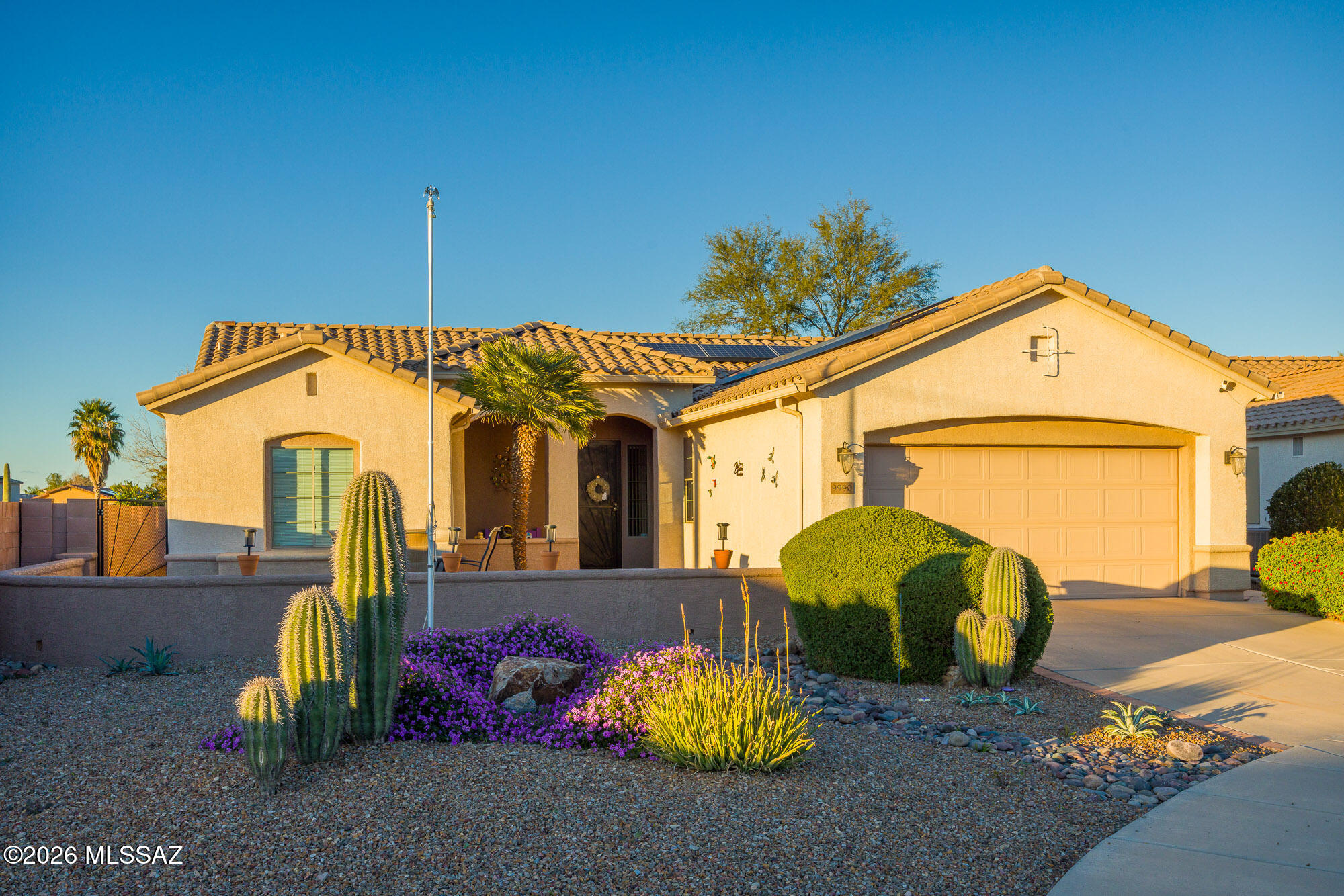 Enjoy great mountain views from this great San Gabriel model home.  the privet lot is located at the end of cul-de sac with neighbor only on one side.  Formal living and  dining area can easily be used as a great room.  Up dated kitchen with granite counter tops, newer appliances, new hot water heater, washer and dryer.  All new smoke detectors.  Primary suite has bay window, walk in shower and walk-in closet, all of this and there is more, There is a hobby room/ office, last but not least OWNED Solar.  Don't miss this great deal!