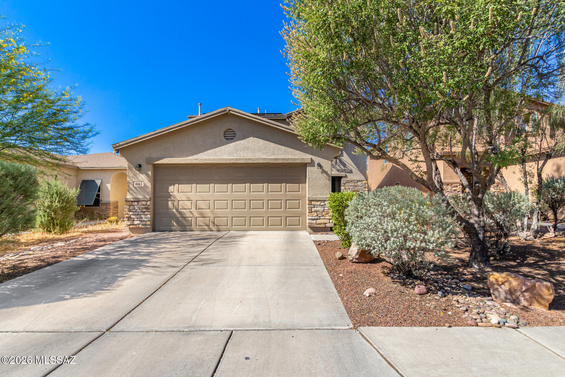 Welcome to this charming and well-maintained 2-story home in the desirable Tierra Vista community! This spacious residence features 3 bedrooms and 2.5 bathrooms with approximately 1,629 sq ft of living space — a perfect blend of comfort and functionality. Step inside to a warm, inviting floor plan filled with natural light. The main level offers a generous living area and an updated kitchen with ample counter space and stainless steel appliances. Upstairs, the primary suite boasts a private ensuite bath and a walk-in closet for added convenience, along with two additional bedrooms and a full bath. Outside, enjoy a covered patio and low-maintenance yard ideal for outdoor living, entertaining, or relaxing under the Arizona skies. The property includes a 2-car attached garage, additional storage space, and is part of a community with sidewalks and easy access to nearby shopping, dining, schools, and major roadways.
Located just minutes from Valencia Rd and Alvernon Way, this home offers quick access to I-10 and Tucson International Airport, making commuting and travel a breeze. Don't miss this opportunity to own a wonderful home in a well-established neighborhood! Energy-Savings Included! This home comes equipped with a solar system designed to lock in lower energy costs. Buyers will assume the existing solar loan, keeping monthly payments predictable while avoiding rising utility rates.