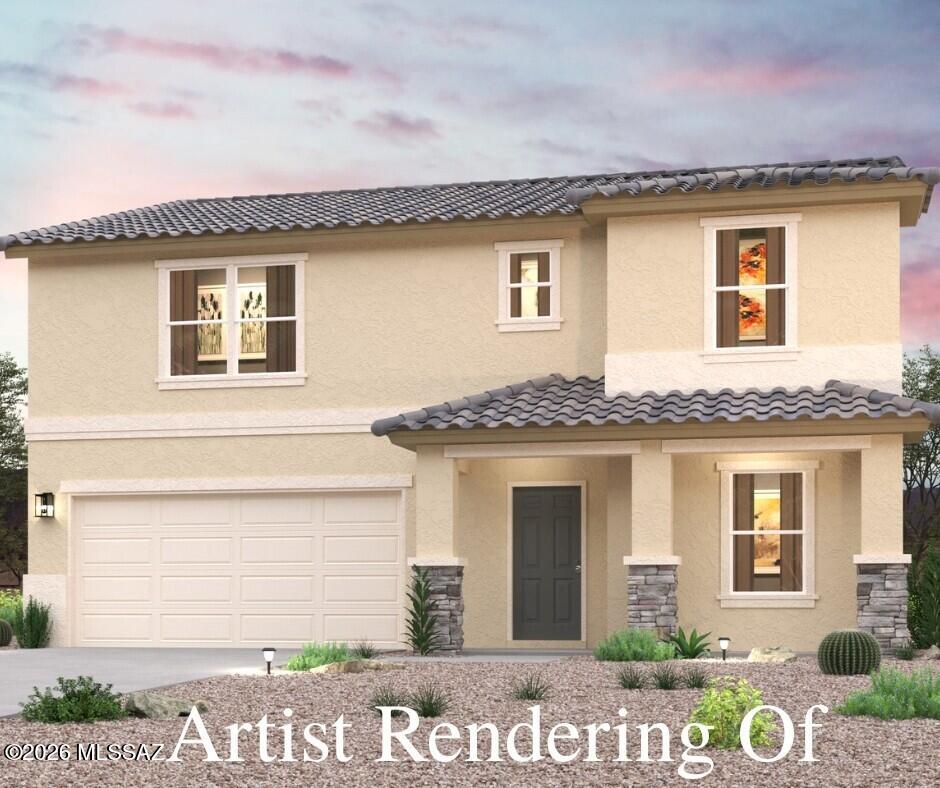 Unveil a world of comfort at this new residence within the peaceful confines of the Entrada Del Toro Community! The Ocotillo Floor Plan is designed to offer both style and practicality, making it an ideal choice for a variety of lifestyles. This two-story home features an open-concept layout on the main level, seamlessly connecting the kitchen, breakfast nook, and great room. The kitchen is a highlight, equipped with granite countertops and stainless-steel appliances, providing a modern and functional space for cooking and gathering. Adjacent to the kitchen, you'll find a formal dining room perfect for hosting meals, as well as a versatile flex space that can be customized to suit your needs, whether it's a home office, playroom, or additional living area.