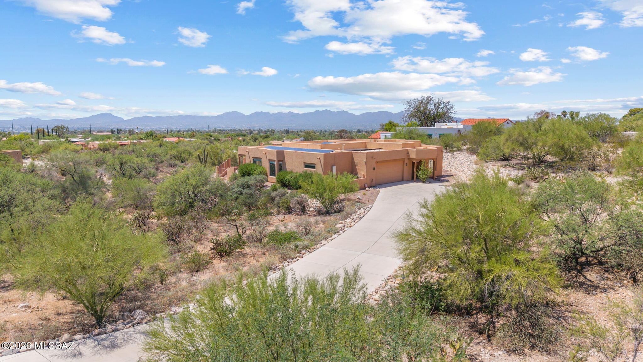 SELLER OWNED SOLAR! Beautifully refreshed Foothills home with City and Mountain views and no HOA, buyers wait months to find. This versatile floor plan offers 3 bedrooms, dedicated office and exceptionally large flex room with 3 separate areas. Whether you envision a home gym, media room, guest suite, playroom, art studio or additional workspace etc this will adapt to your lifestyle. Updated kitchen and tile throughout. Step outside to a beautiful sparkling pool and entertainment area with sweeping city views. Ideally located near excellent restaurants, shopping, schools and daily conveniences. OFFICE FURNITURE AND CABINETS DO NOT CONVEY. SEE COMPLETE LIST OF IMPROVEMENTS. Please consider Agave Title, Lori Balsino,  520-665-3005, LoriB@agavietitle.com, 1820 E. River Road, 85718