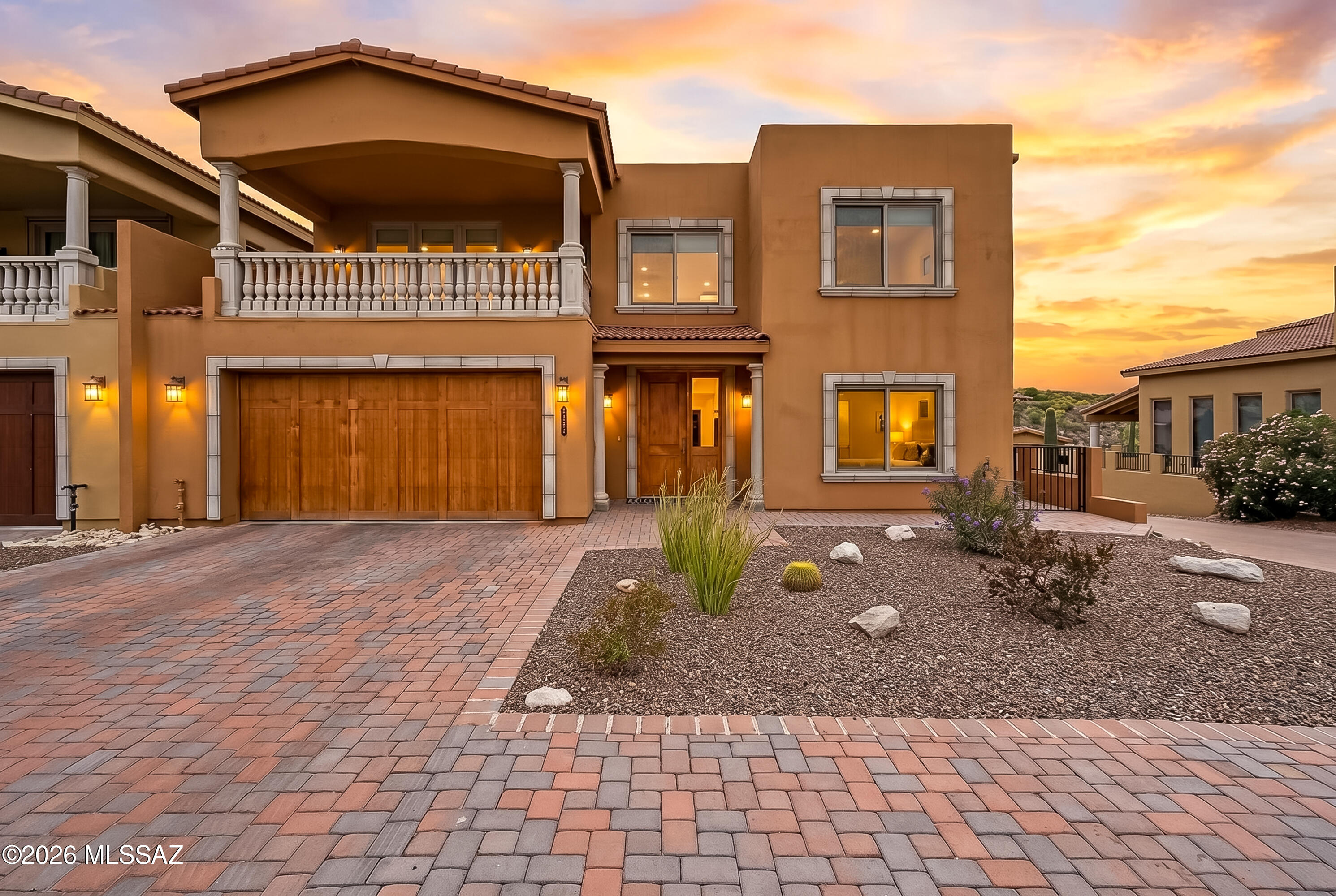 Stunning modern townhome with exceptional views!
Experience resort-style living in Rancho Sin Vacas, an elegant, gated community nestled at the base of the Santa Catalina Mountains, just minutes from Tucson's premier dining, shopping, and outdoor recreation. Residents enjoy beautifully maintained grounds along with a community pool and clubhouse.
This light-filled home welcomes you with soaring ceilings, expansive windows and sophisticated modern finishes throughout. On the main level you will find an open-concept living area; a beautifully updated kitchen with quartz countertops, new marble tile backsplash, and upgraded Cafe Series appliances; the spacious primary suite with French doors onto the back patio, and a versatile office or bonus room and generously sized half bath. The second level offers three additional bedrooms with two private porches, while an ensuite guest room showcases breathtaking Catalina Mountain views.
Extensive recent upgrades enhance both comfort and efficiency, including soft-white recessed lighting throughout the home; Hunter Douglas motorized and honeycomb blackout shades; 3M UV-blocking window film; multiple new Renewal by Andersen double-pane windows; a reverse osmosis water system, and many additional improvements. Modern elegance, thoughtful upgrades, and an unbeatable location combine to make this exceptional townhome truly move-in ready.