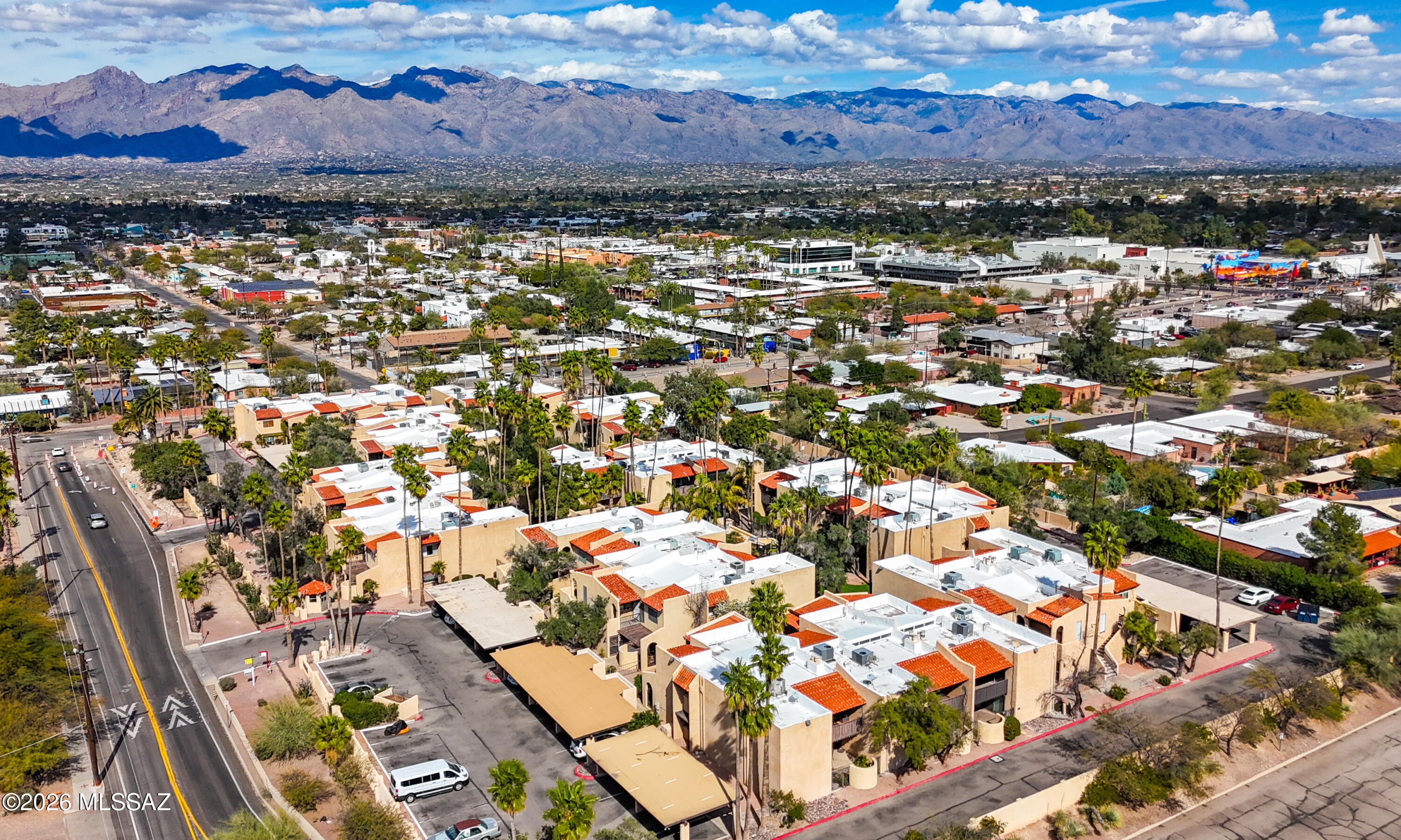 Charming 2-bedroom, 2-bathroom condo for sale featuring tile flooring throughout, high ceilings, and a cozy wood-burning fireplace. Enjoy both front and back patio/yard spaces, an updated kitchen, and a relaxing jetted bathtub. Conveniently located near the University of Arizona, shopping, movie theater, and Reid Park. A great opportunity in a prime location.